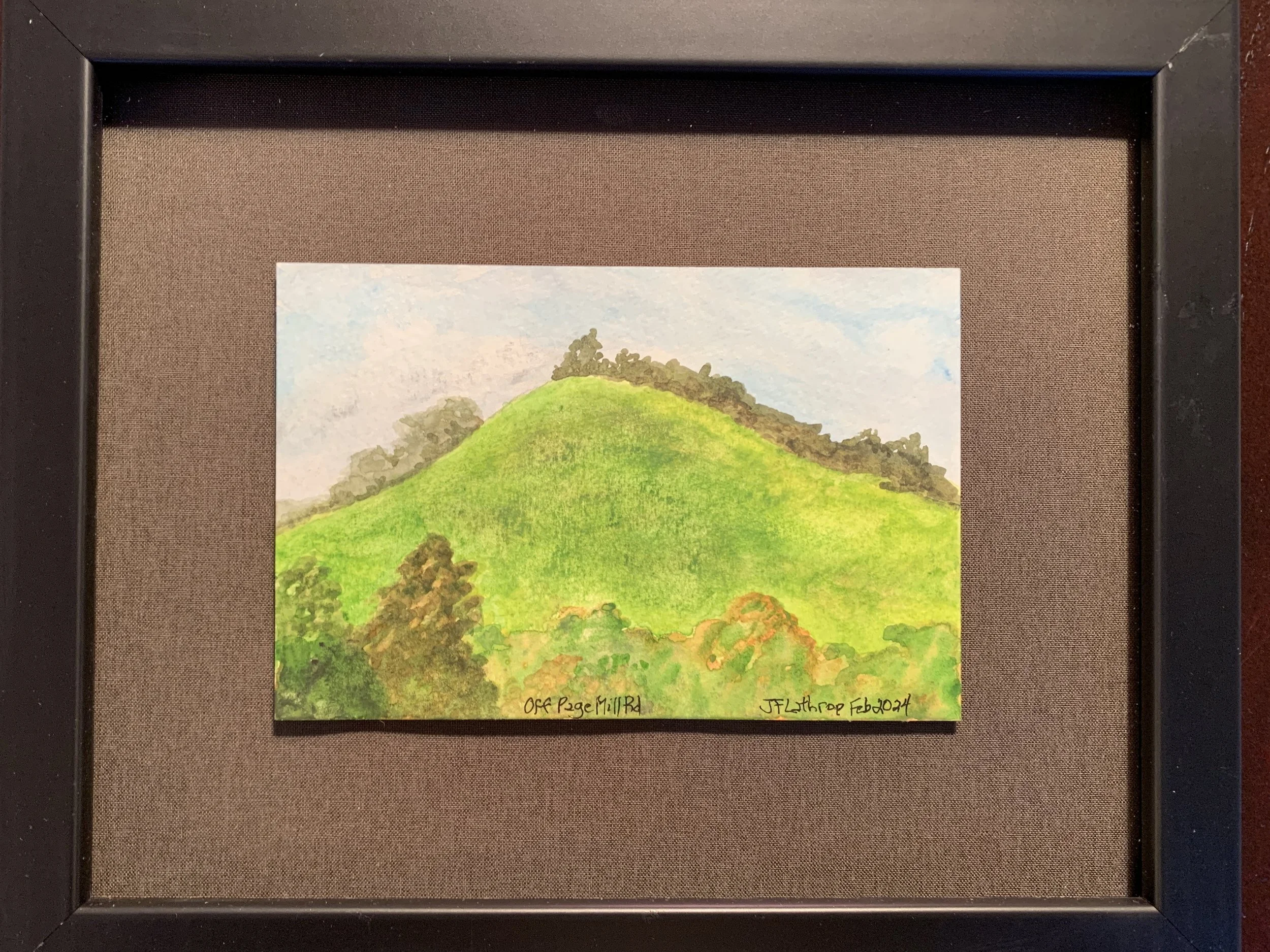 Off Page Mill Road, Palo Alto, February, Watercolor, 2024