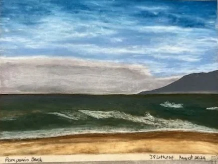  Pomponio Beach, Pastel, 9” x 12” August 2024
UNFRAMED