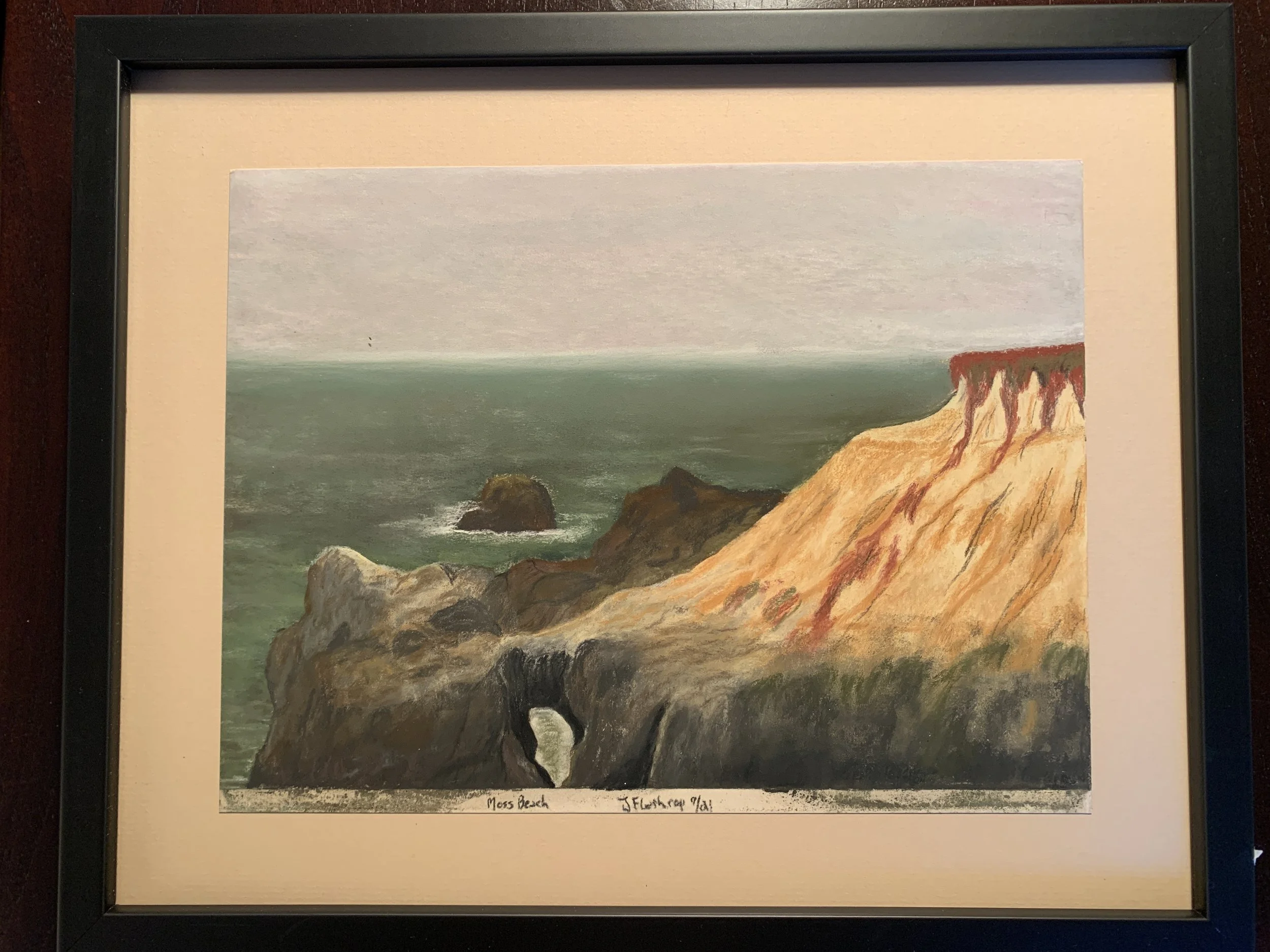 Moss Beach - July, Pastel, 2021