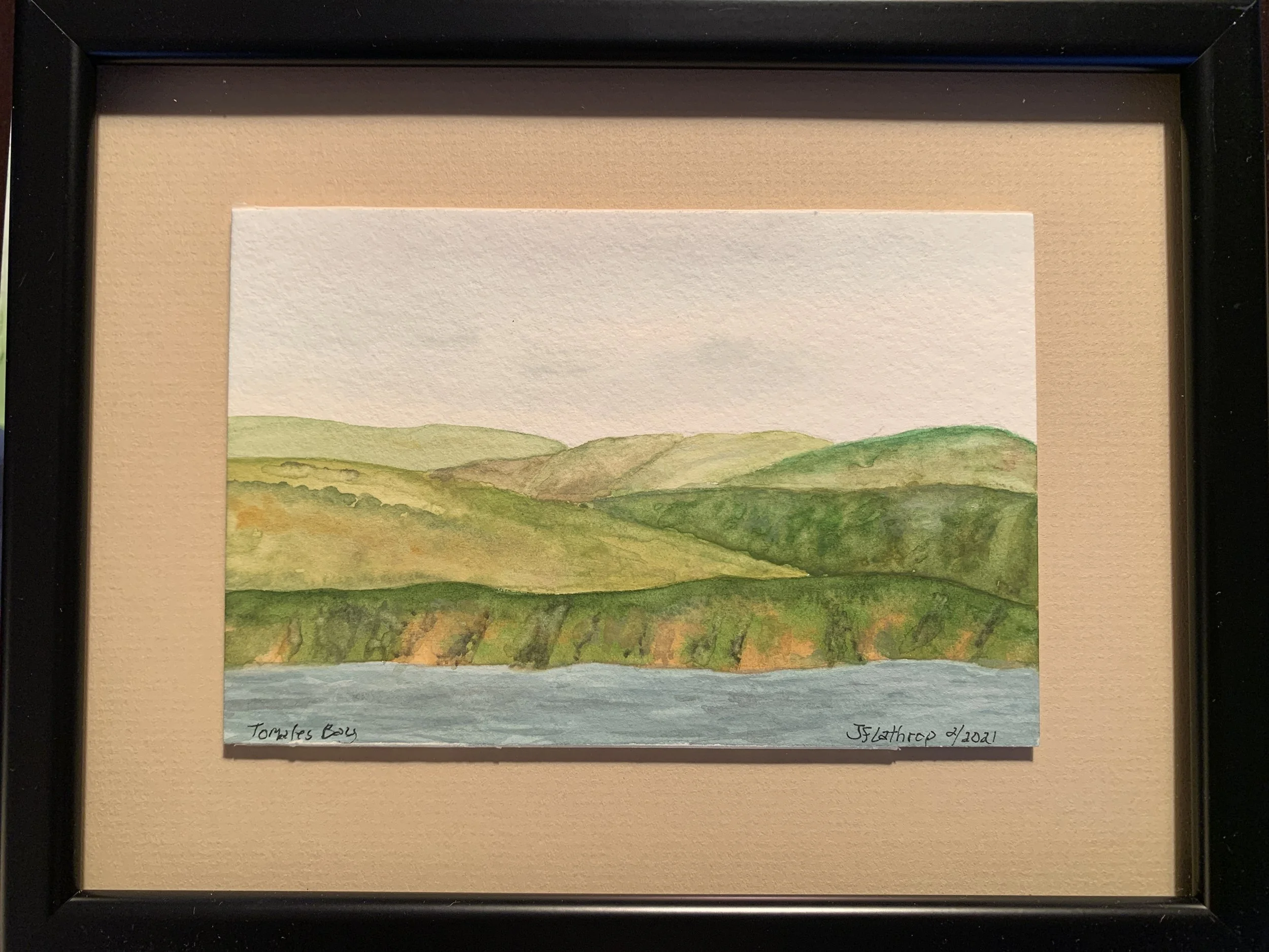 Tomales Bay, December, Watercolor, 2021