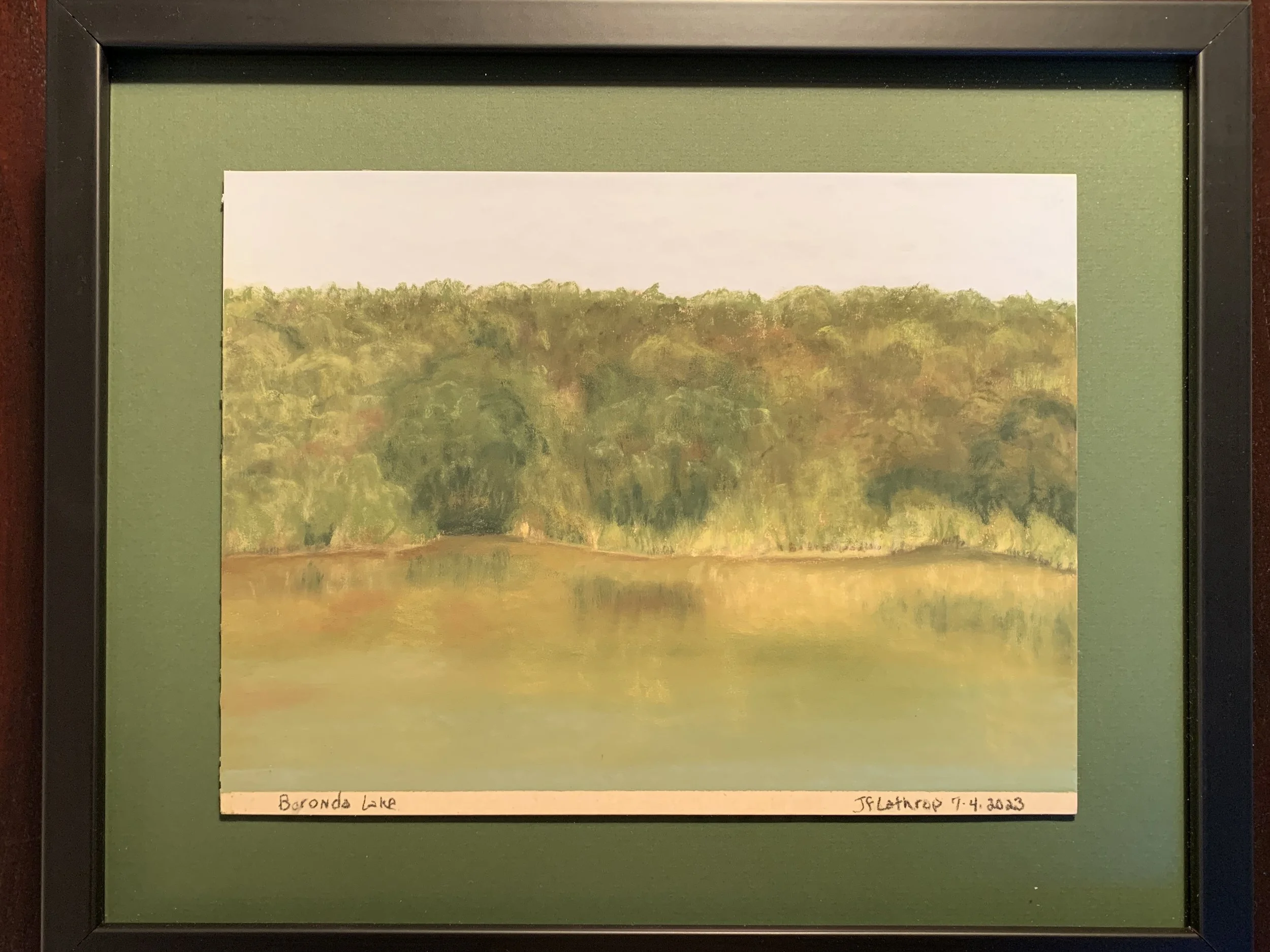 Boronda Lake, Palo Alto, July, Pastel, 2023