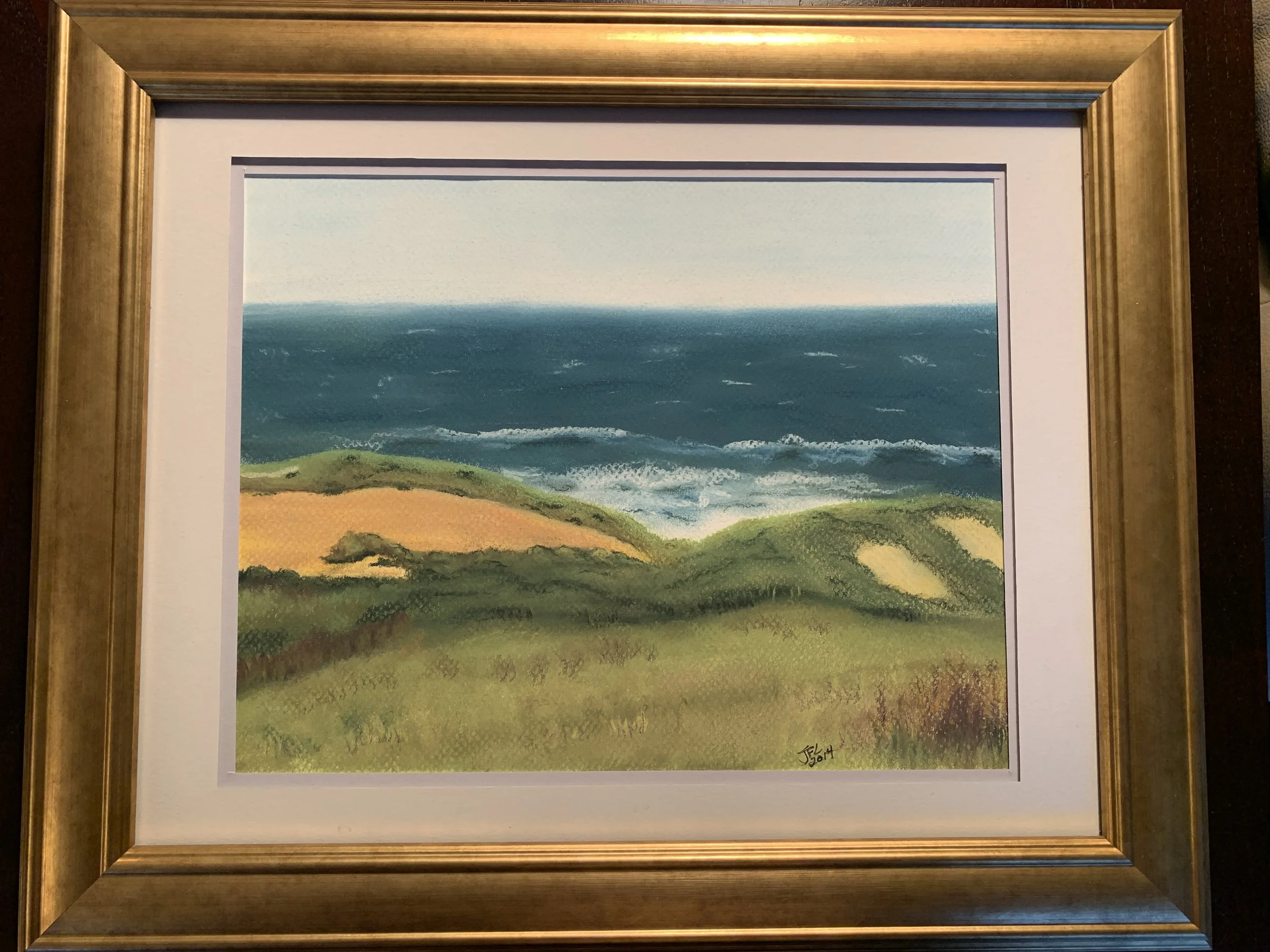Ocean side of Tomales Bay, Pastel, 2014