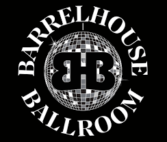Barrelhouse Ballroom logo with stylized disco ball and "BB" initials.