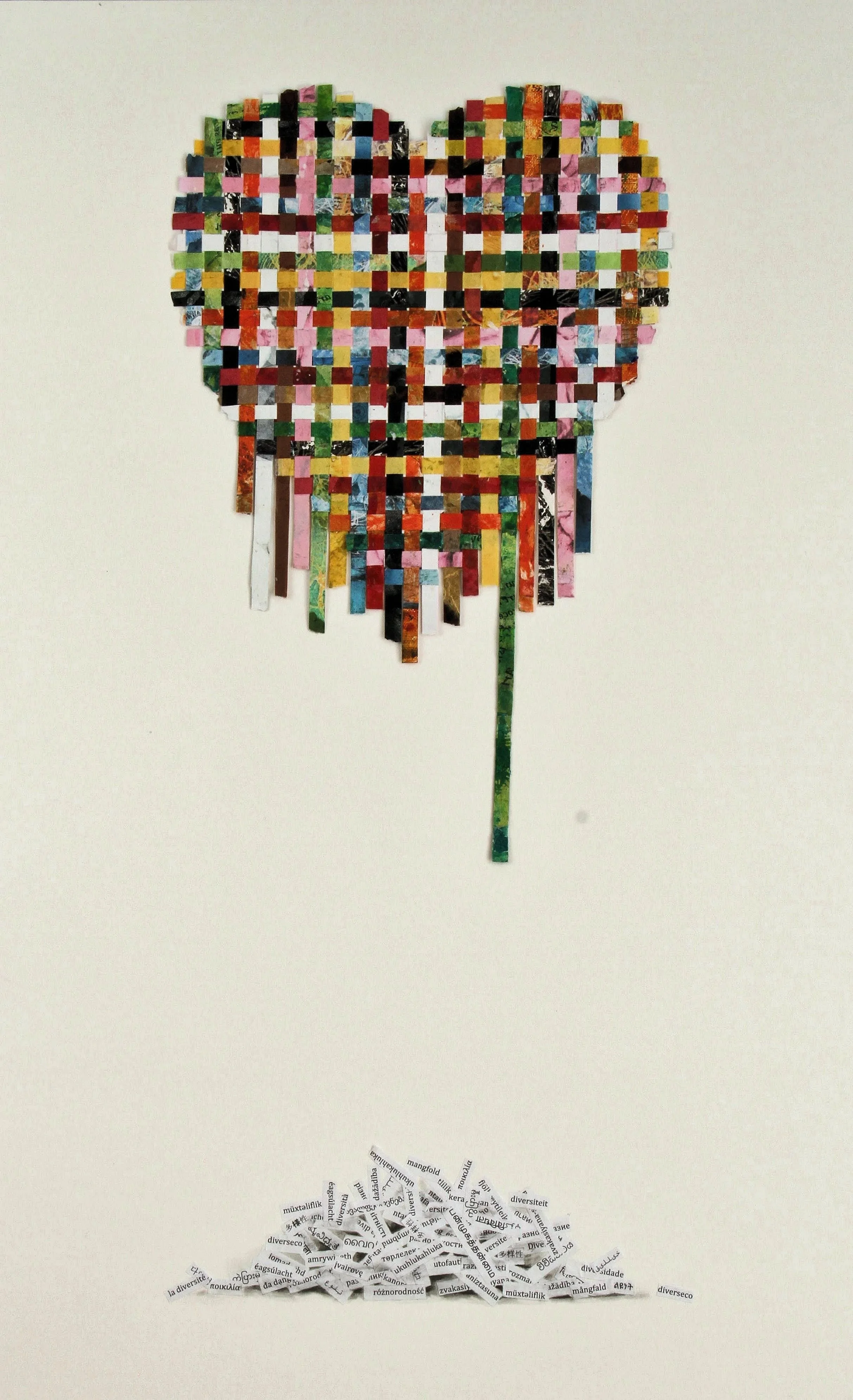 Diversity, 24" x 36", mixed media collage on  matboard (from "Love is Love" series)