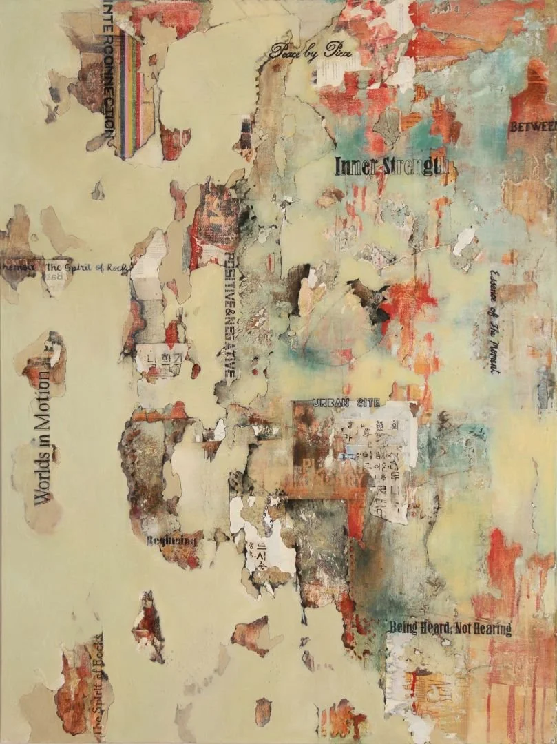 Looking Back, 30" x 40", mixed media on canvas