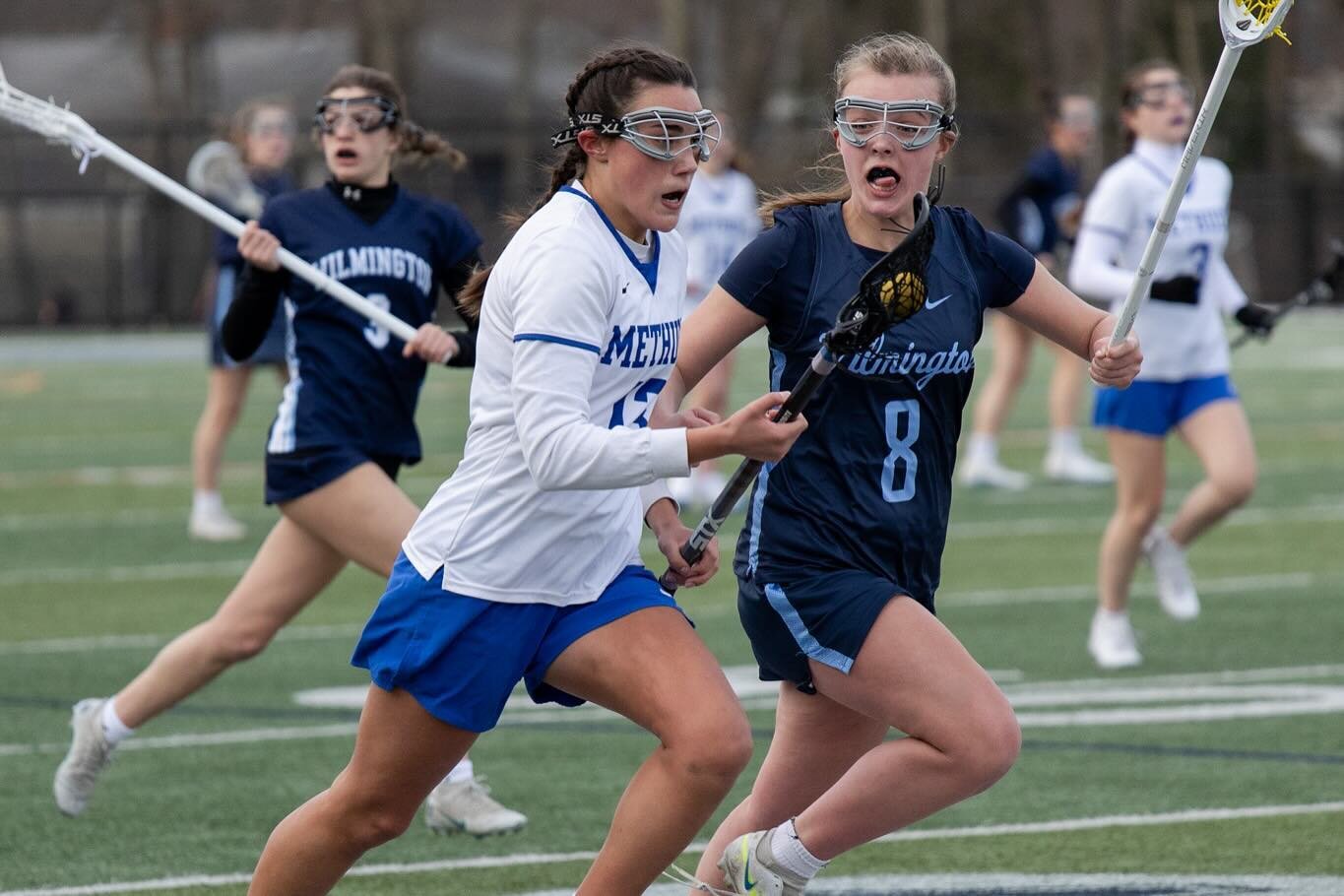 Some game action from today&rsquo;s JV @methuengirlslax opening day tilt vs Wilmington