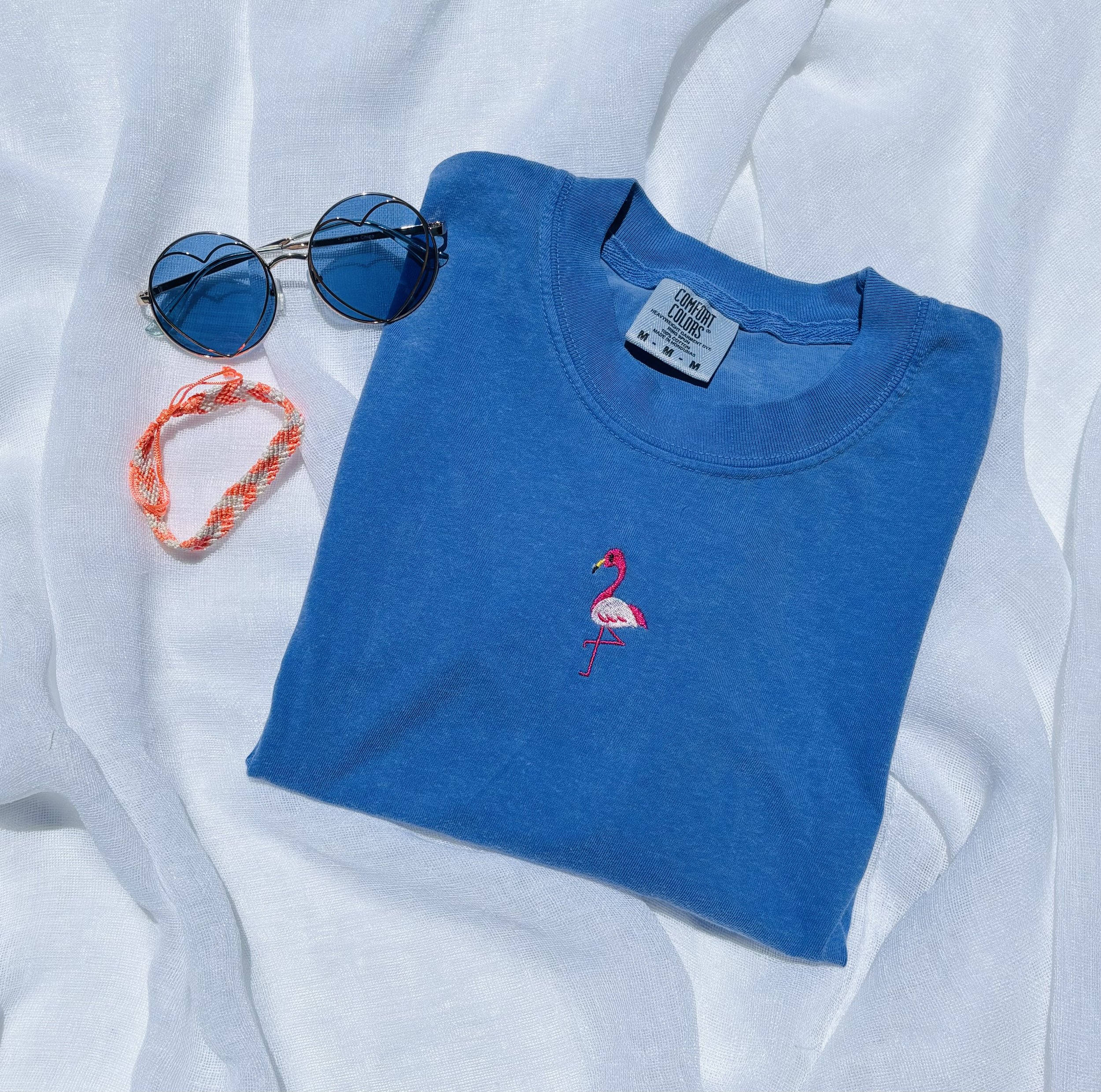 Fluorescent Blue Flamingo T-Shirt