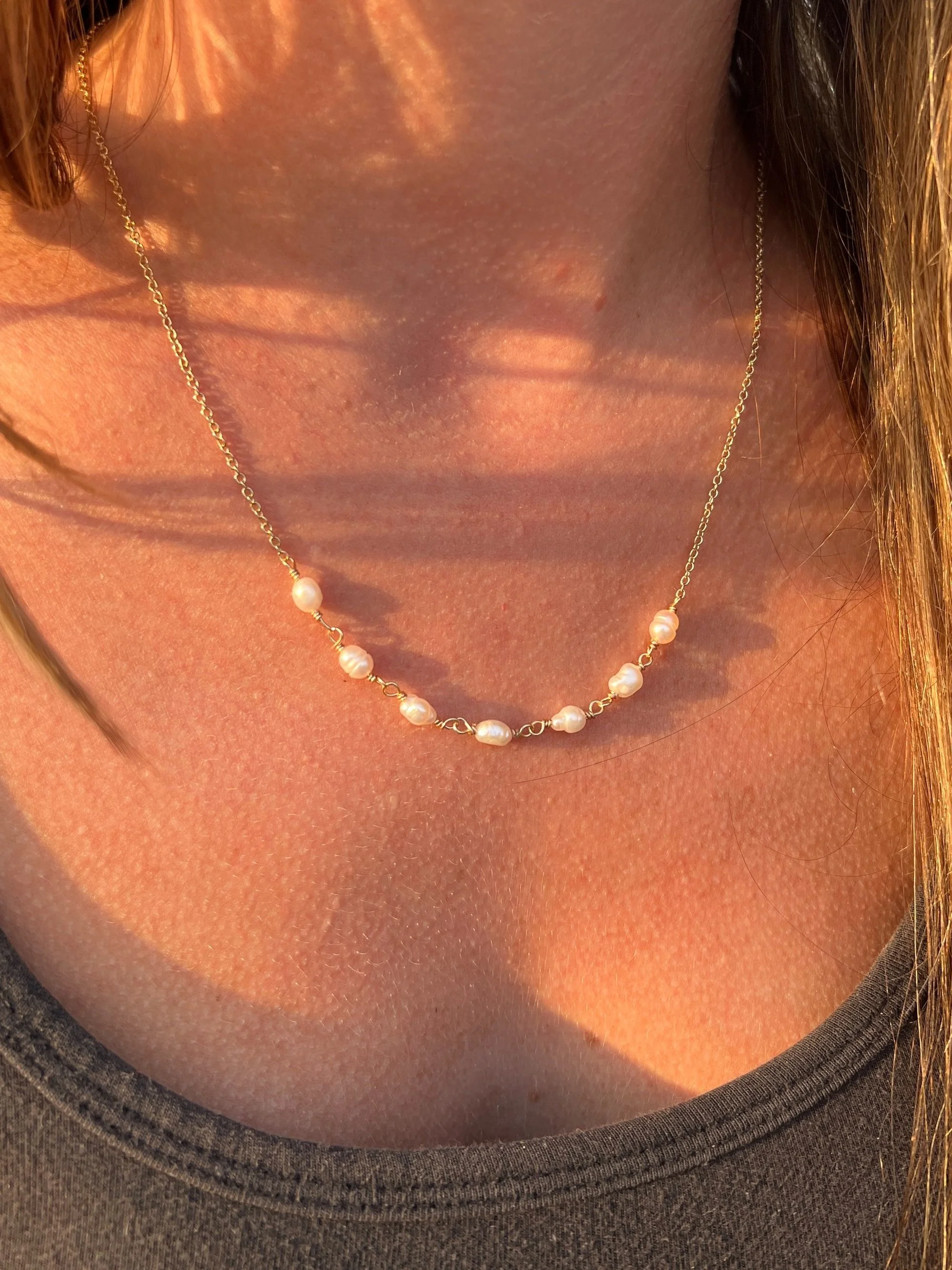 Freshwater Pearls + Gold Necklace