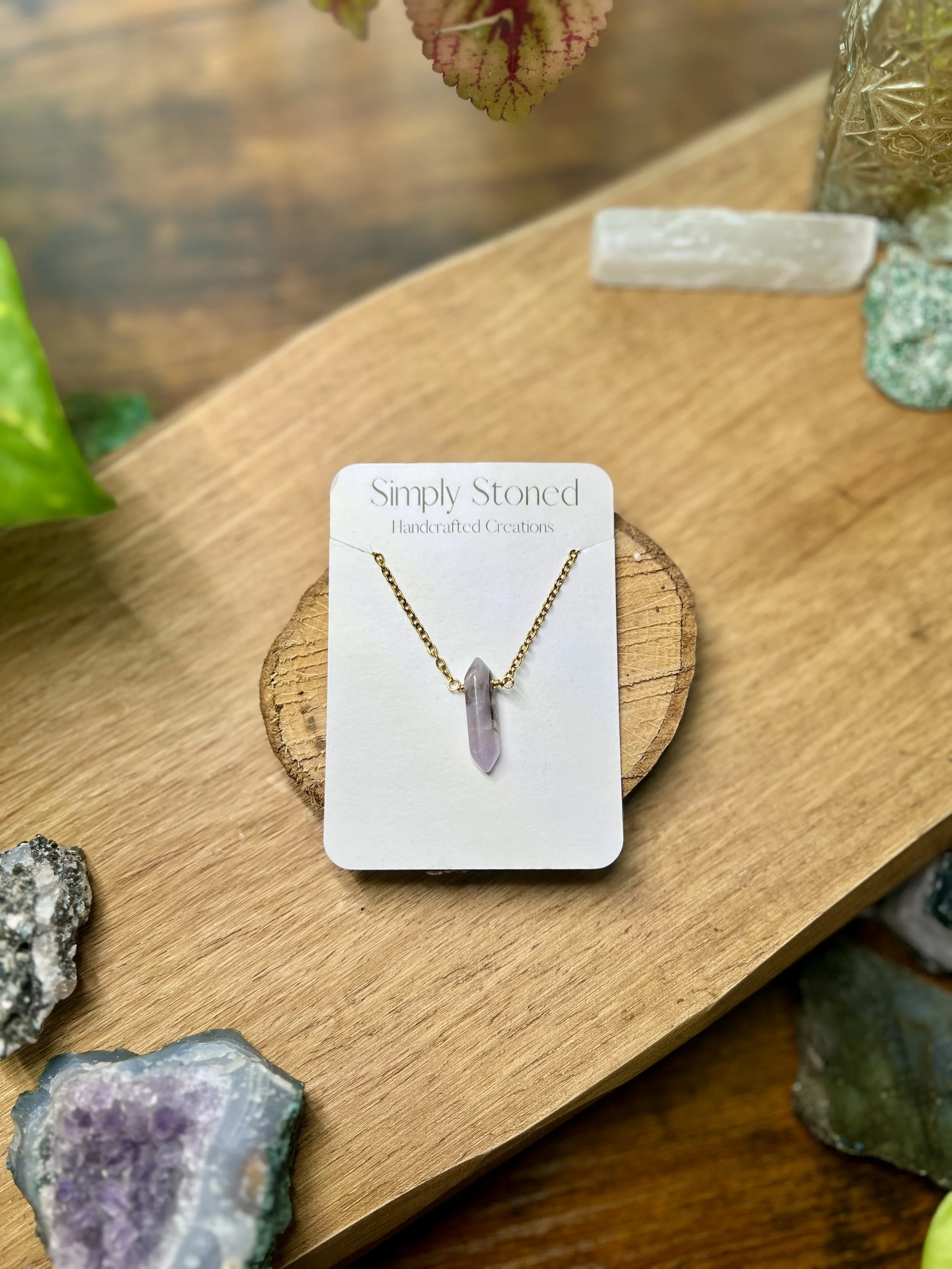 Amethyst Pointed Gemstone Necklace