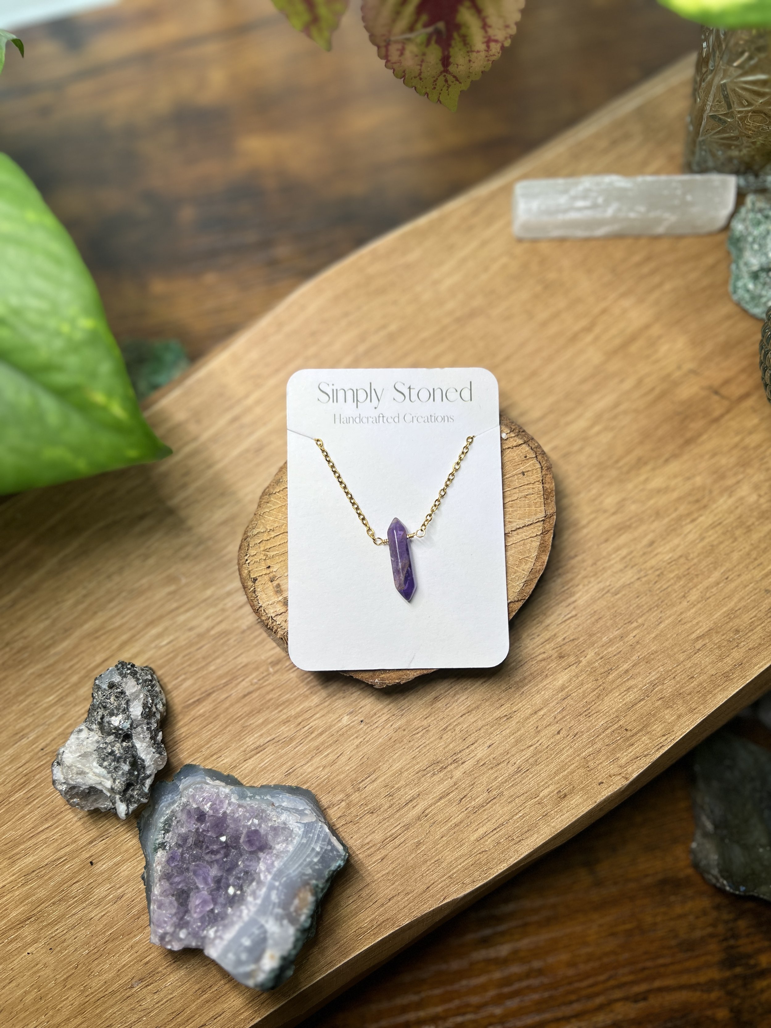 Dark Amethyst Pointed Necklace