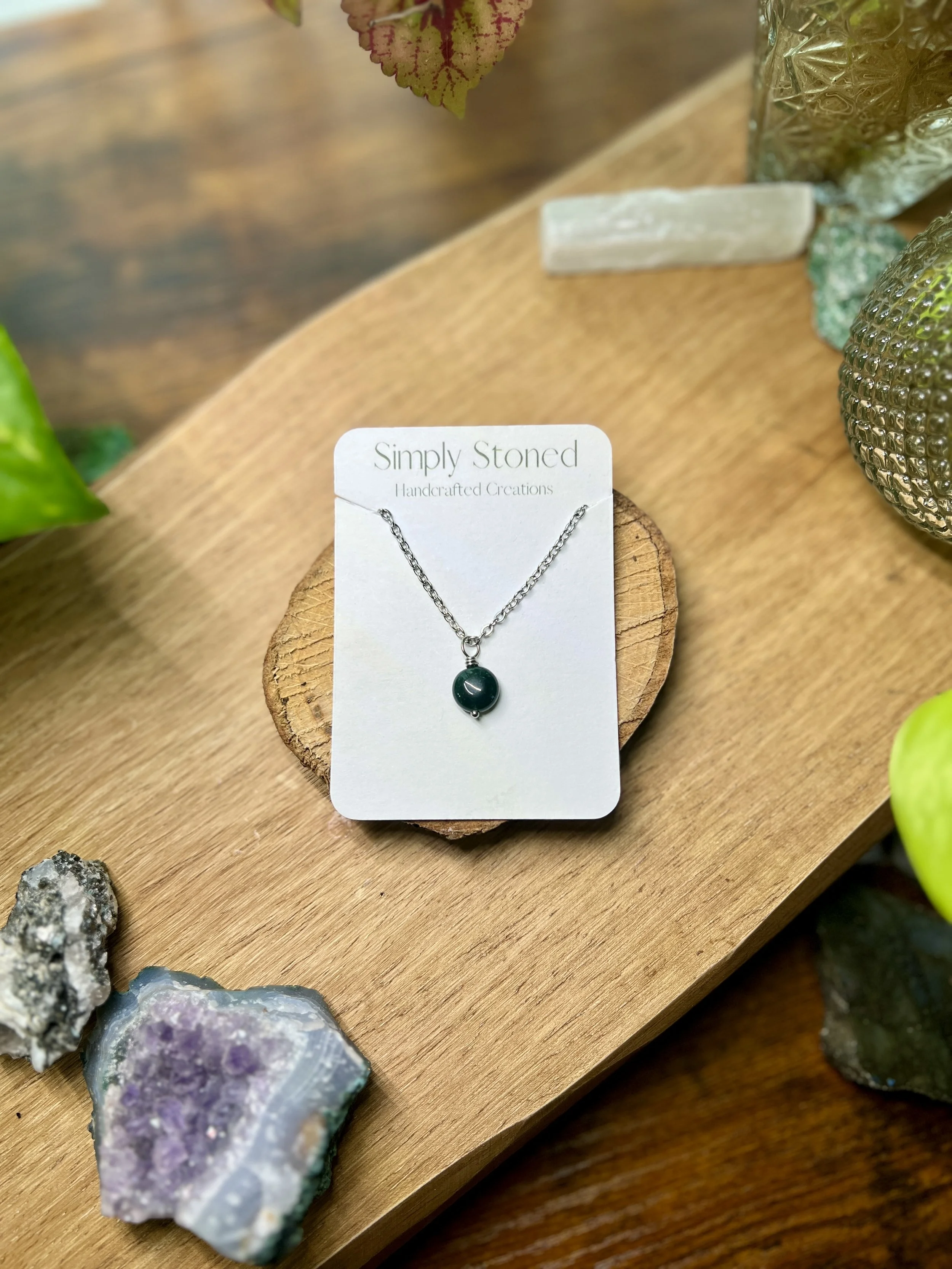 Green Agate Gemstone Pendant