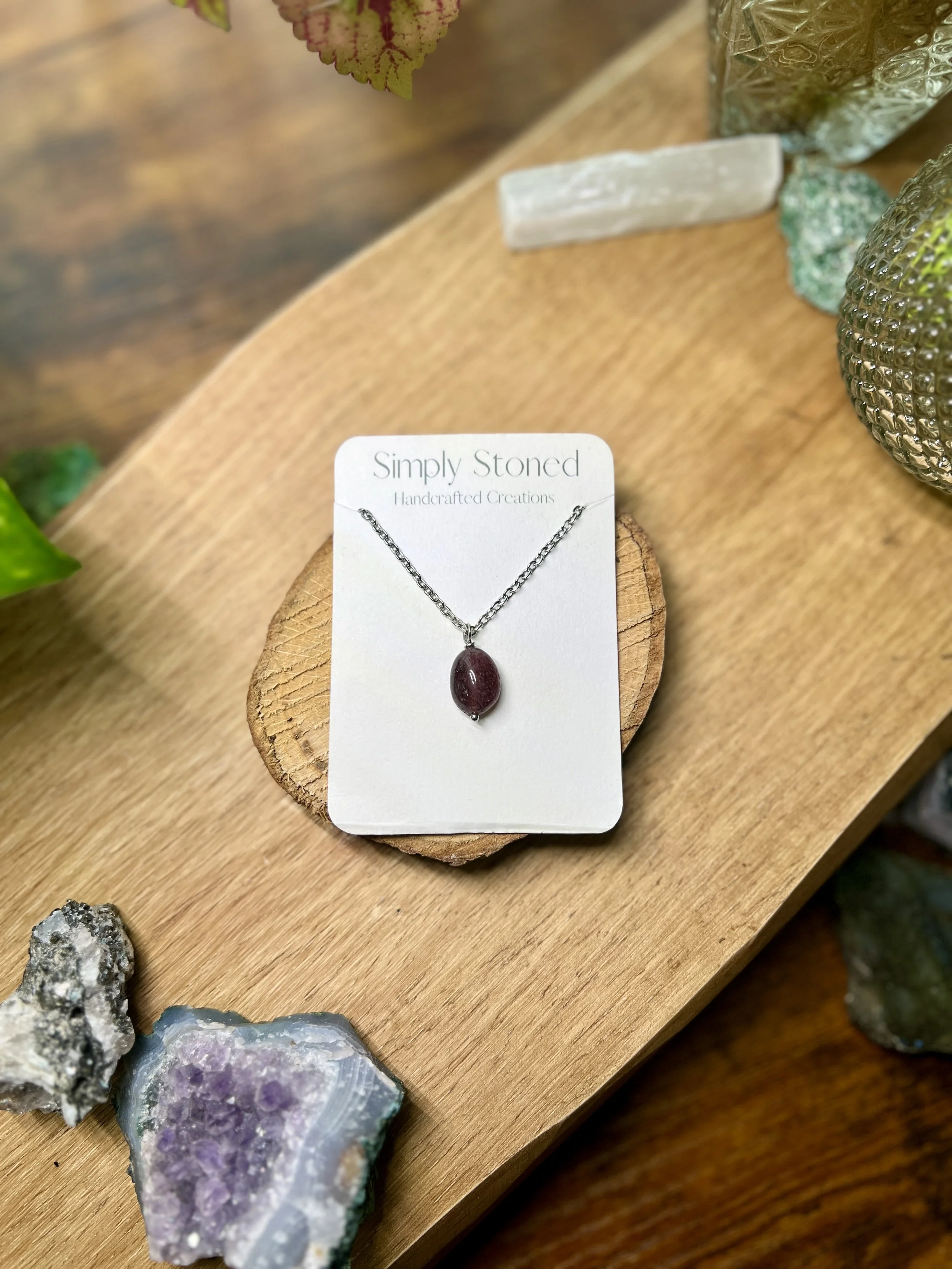 Strawberry Quartz Silver Pendant