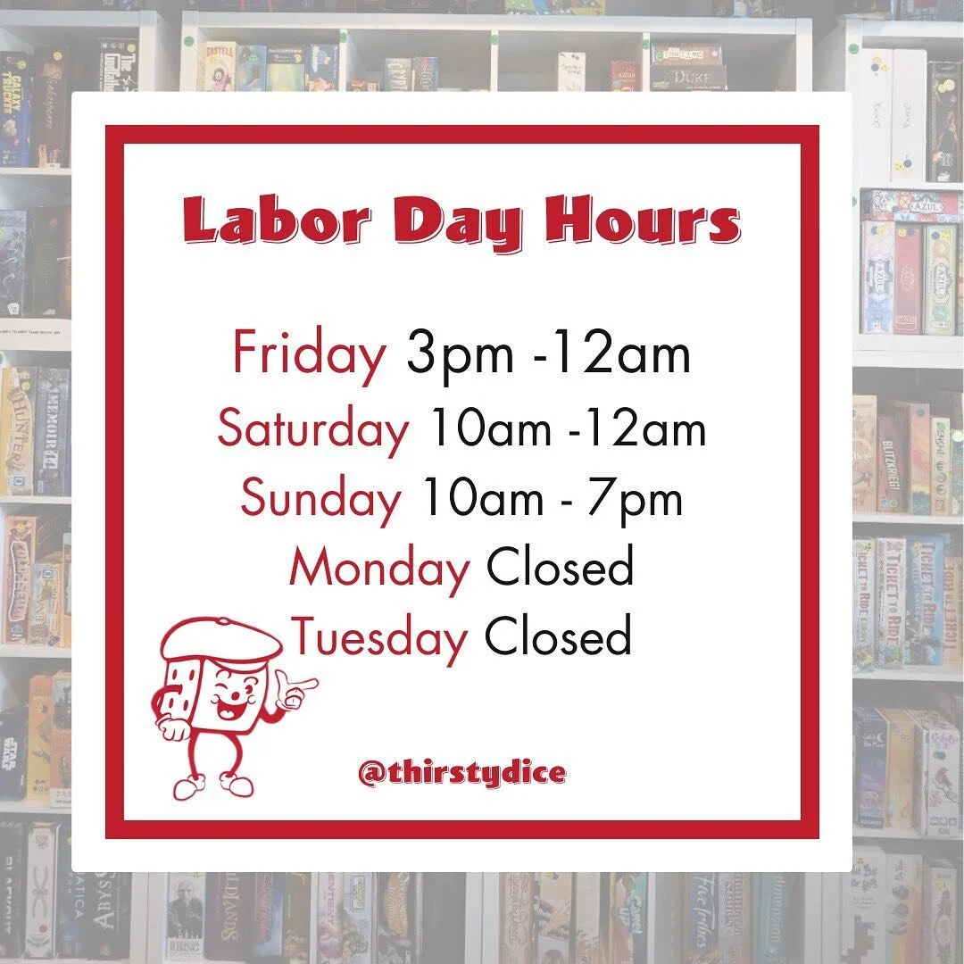 Whose ready for cozy fall game nights?🙋&zwj;♀️ We sure are! Get a jump start on our favorite season for gaming during our modified hours this weekend! Full service and fun times still available 😎🎲 

#philly #philadelphia #games #boardgames #labord