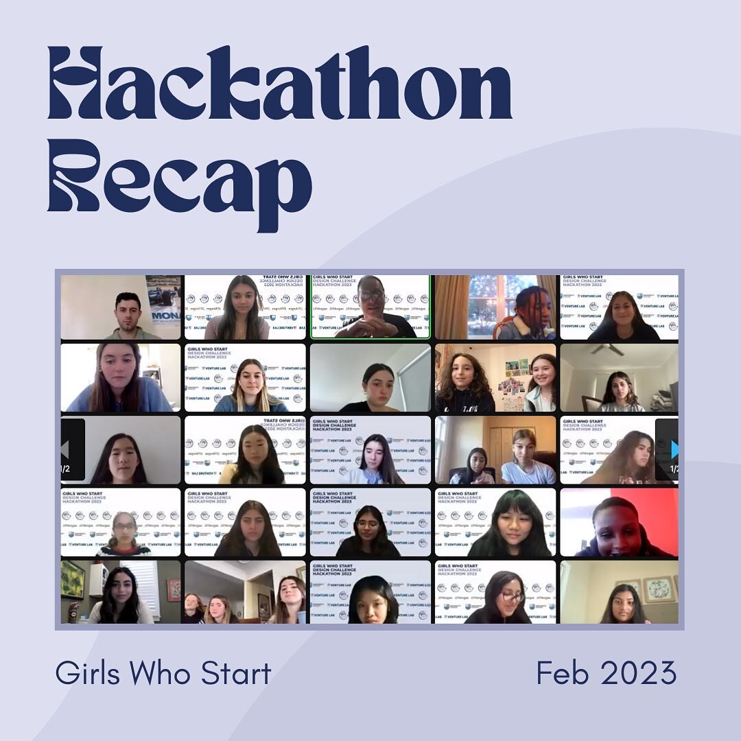 Congratulations to the Girls Who Start 2022 Hackathon winners! Our 1st place winners are Yabesra Ewnetu, Atilia, and C&eacute;line Cheng for The Childcare Network. In 2nd place is Annika Jobanputra, Alanna Yang, and Ananya Gupta for Selene Jewels. We