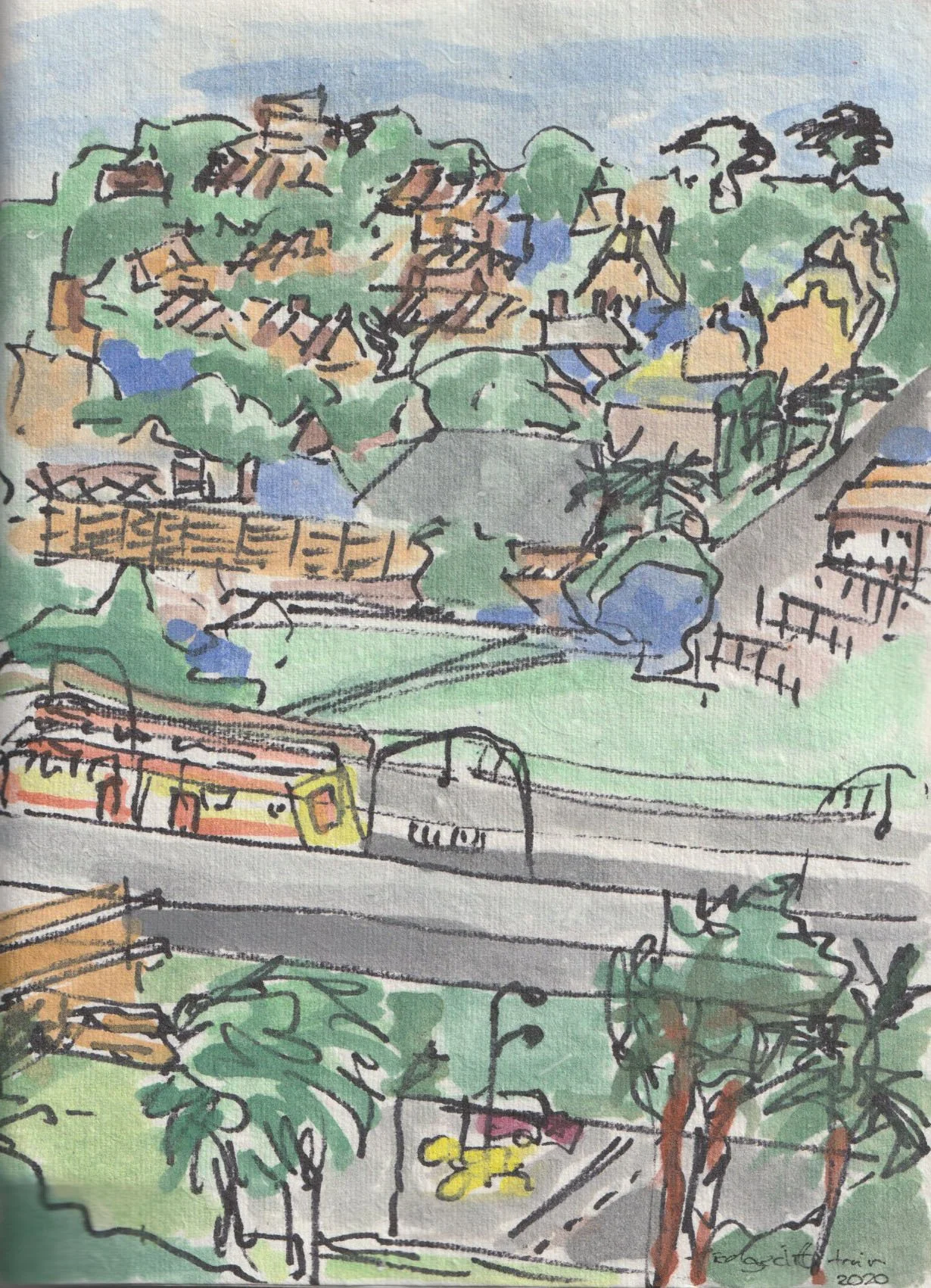 East Sydney train line from Rushcutters Bay, Australia