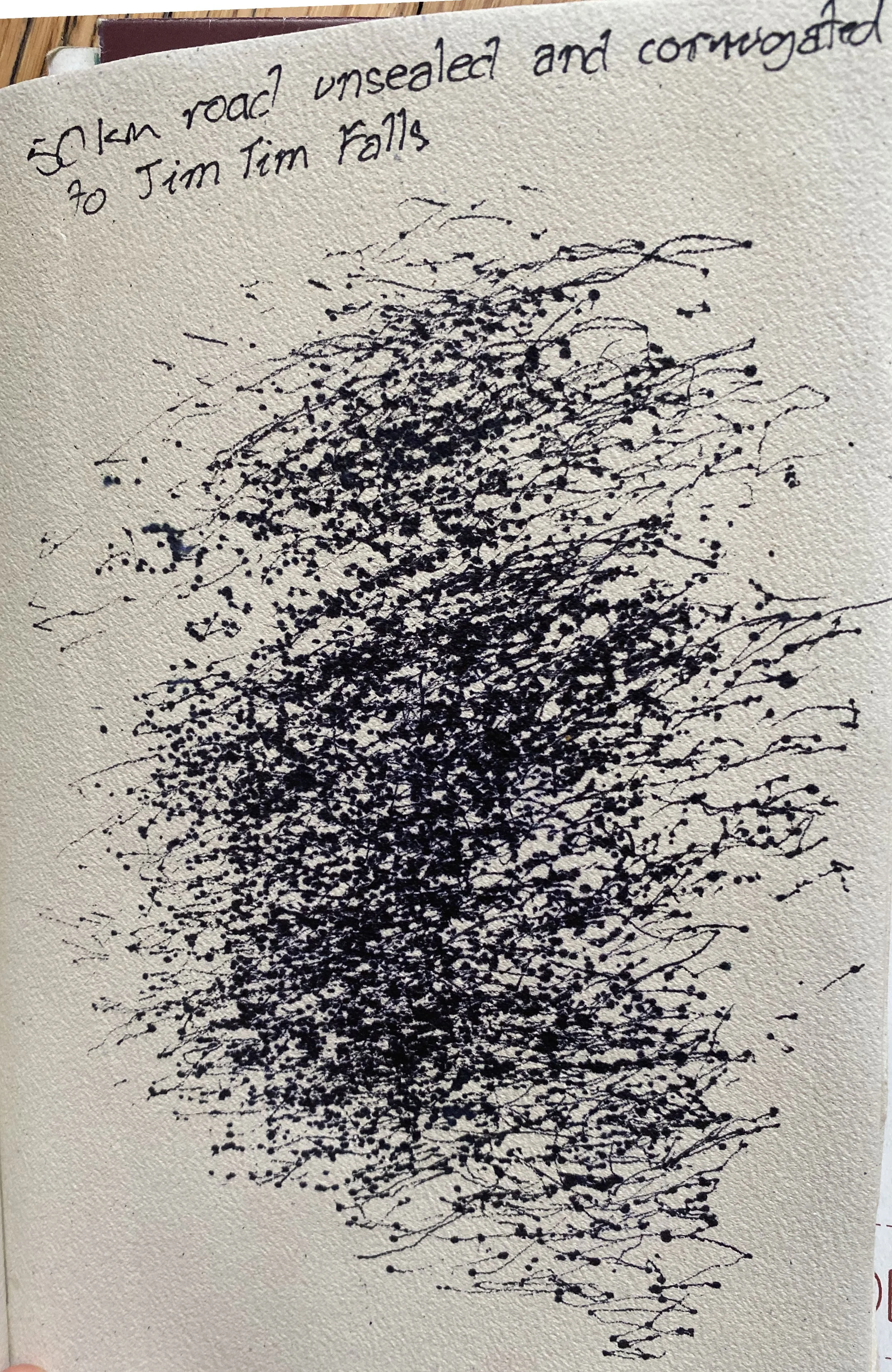 Travel drawing on the road to Jim Jim Falls