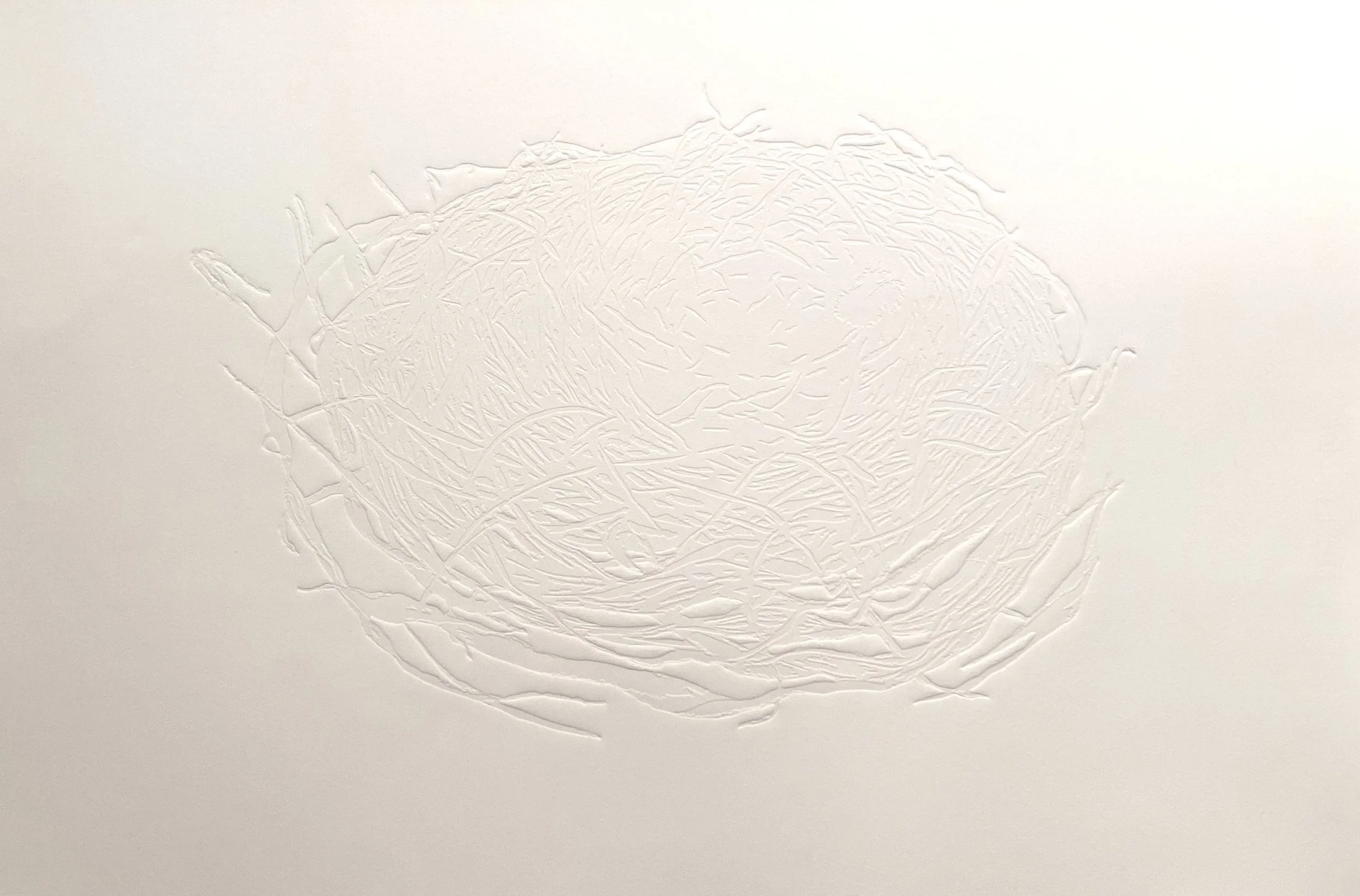 There and Not There, Emboss on Fabriano Roseapina paper from MDF laser cut, 50 x 70