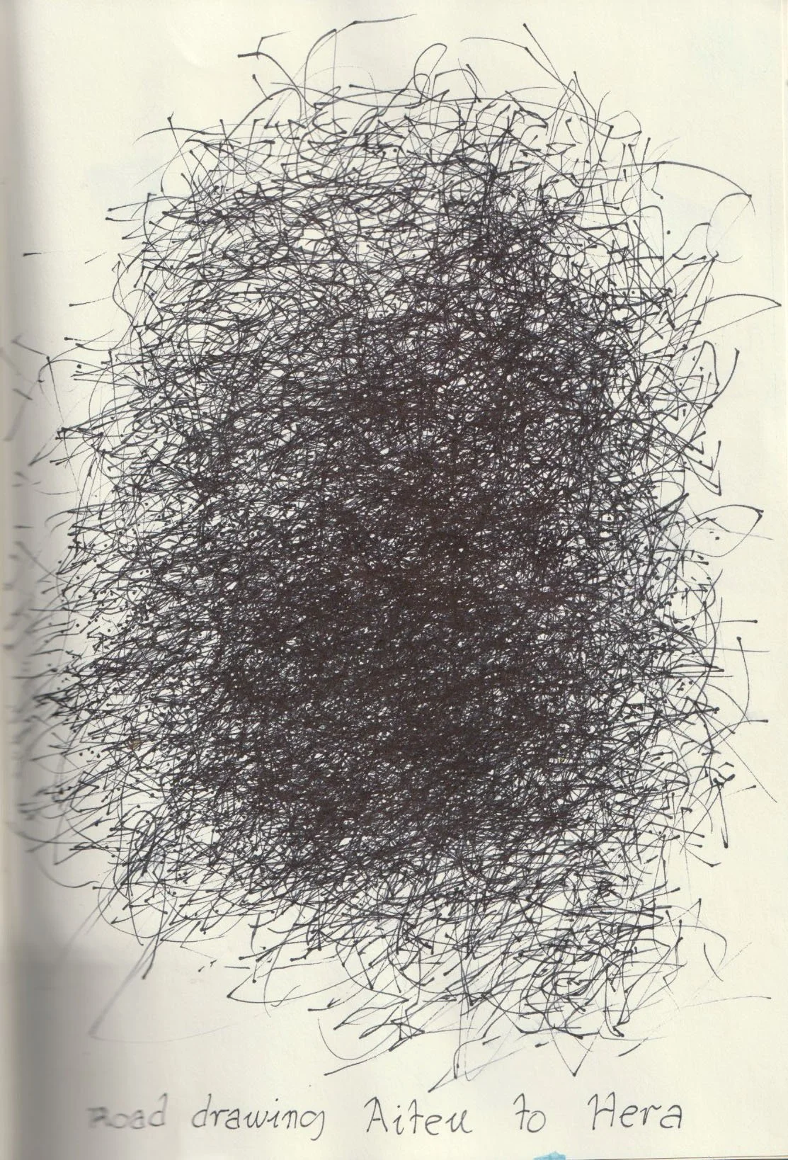 Travel drawing from Aileu to Hera, Timor Leste, very bumpy