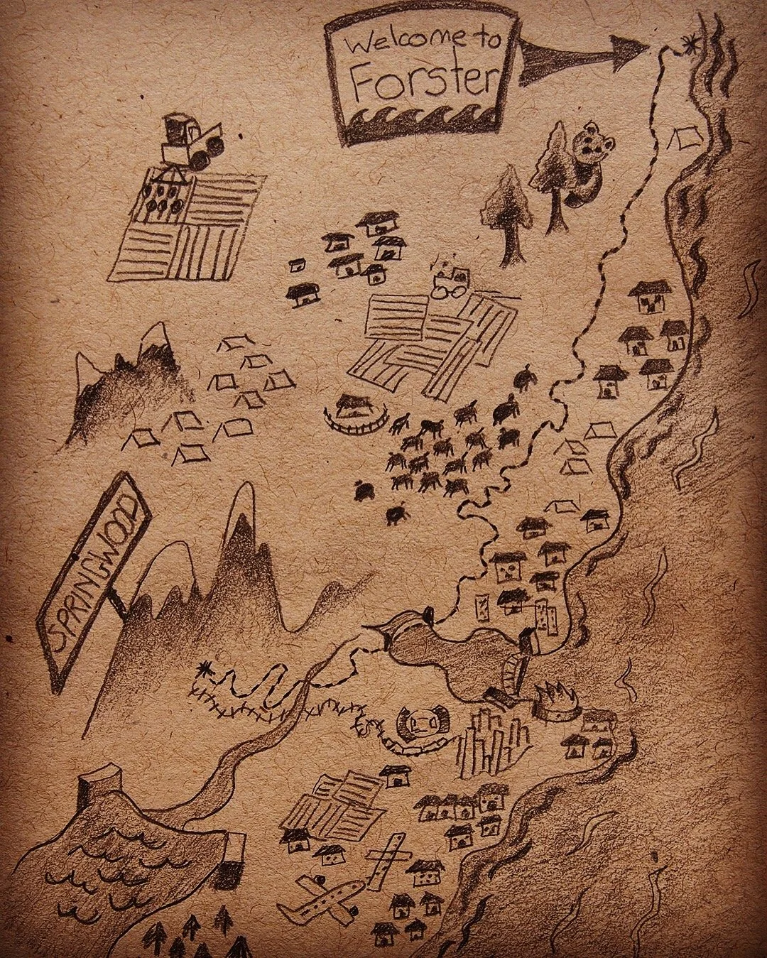 Springwood to Forster travel map