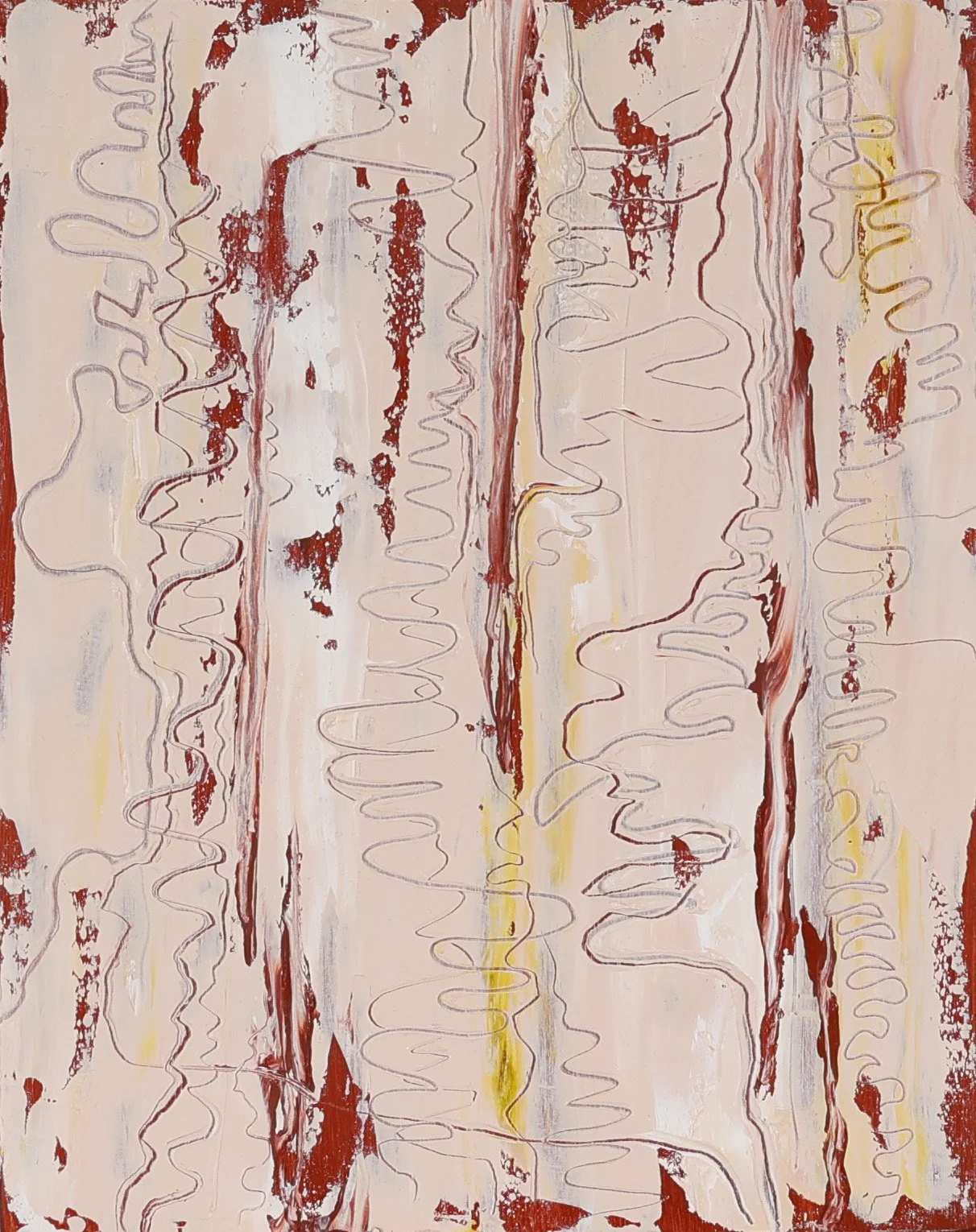 Scribbly, Oil paint on wooden panel, 20.5 x 25.5 cm