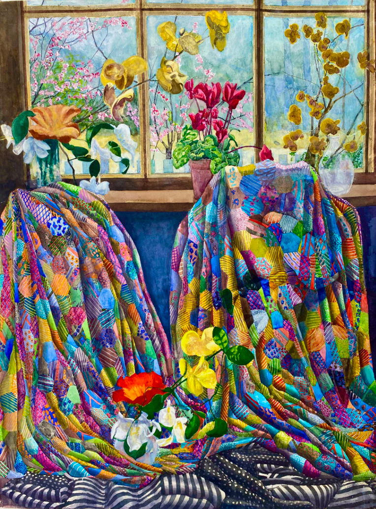 Quilts, Cyclamen, Orchids andCherry Blossom