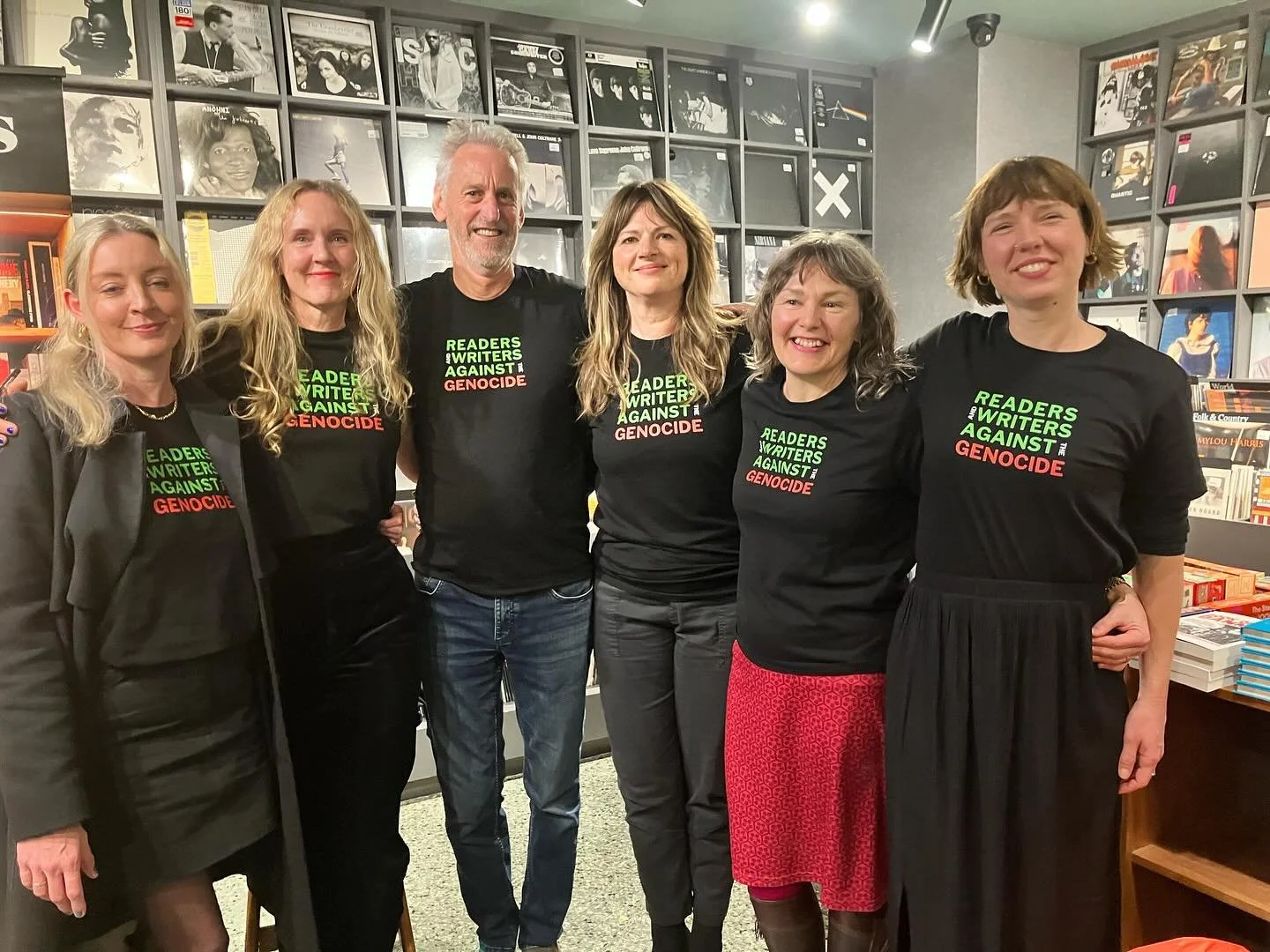 Great representation tonight @readerswritersagainstgenocide at @readingsbooks for the launch of the brilliant @jaynetuttle &lsquo;s The Sea in The Metro
@juliazemiro 
@emilybitto 
@ginnanekaren
@drclaireet