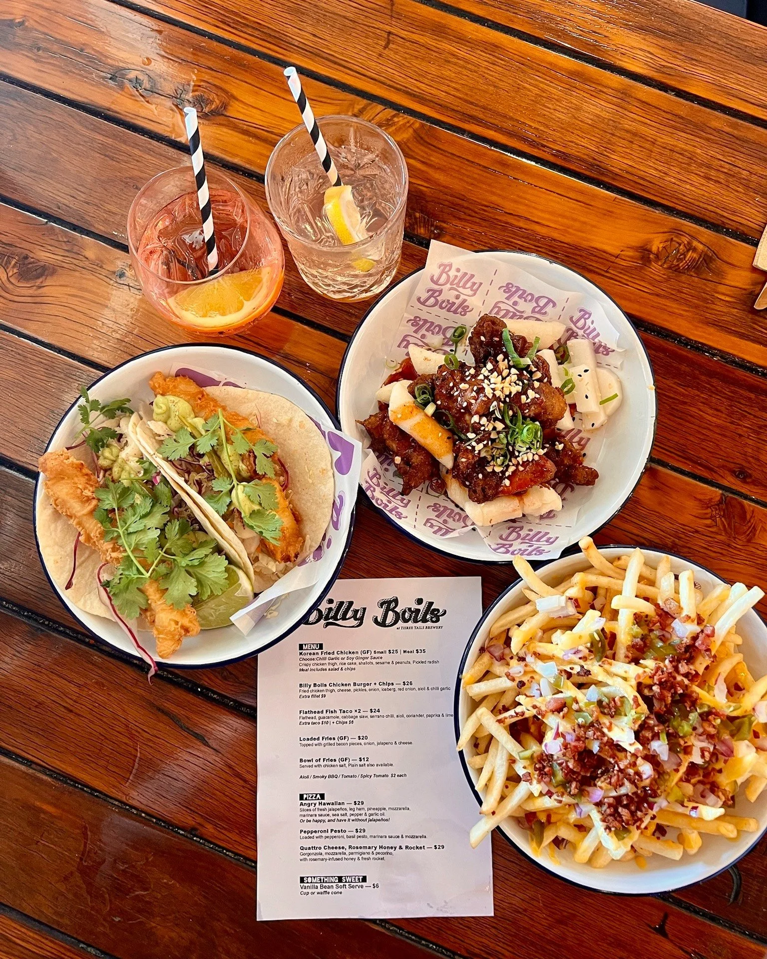 You&rsquo;ve all been *loving* Billy Boils&rsquo; dishes since they joined the Three Tails kitchen 🤤 Swipe for a peek at how our customers have been feasting on our kitchen creations 👏 The best pizzas, Korean fried chicken, burgers, loaded fries &a