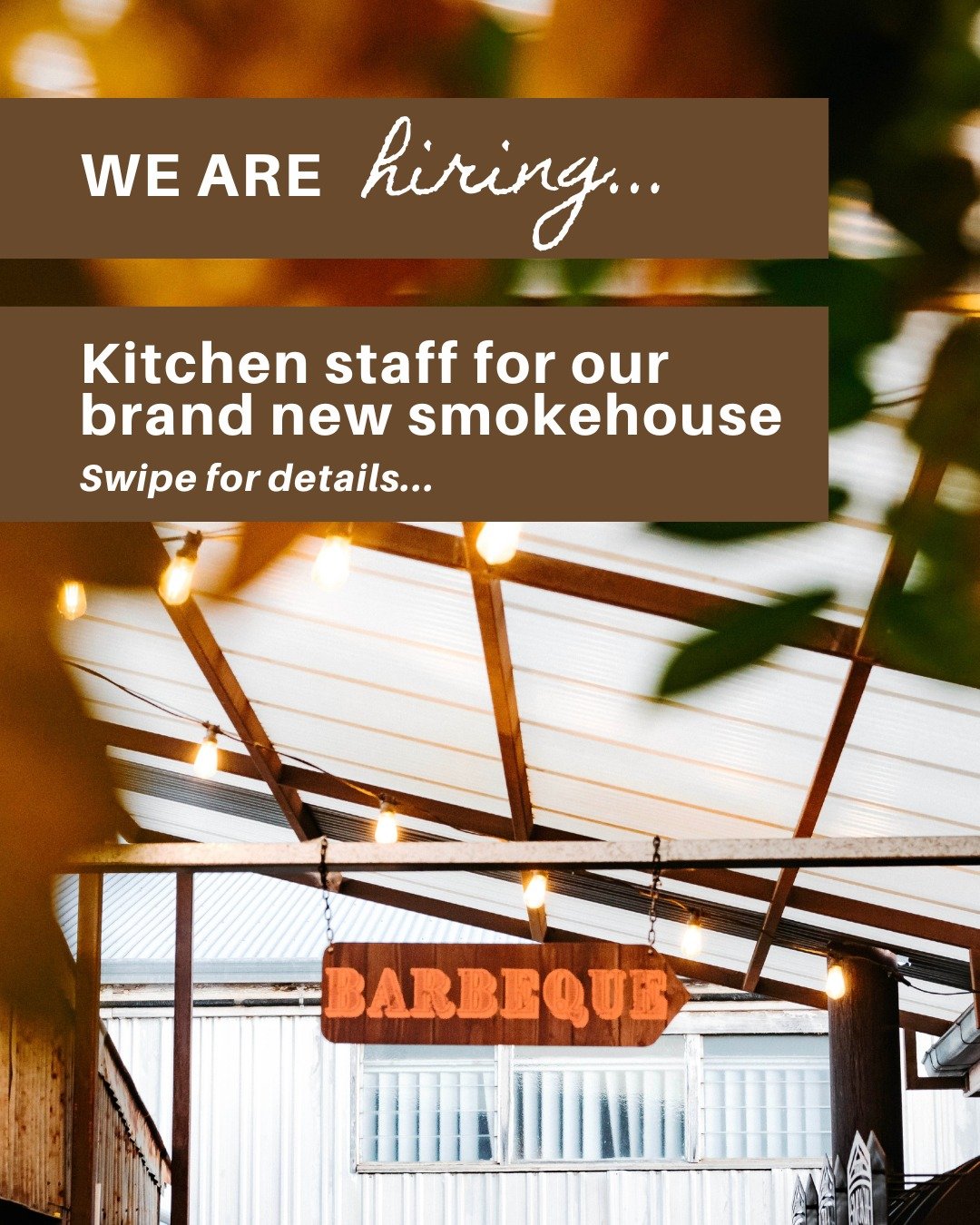 WE ARE HIRING | We&rsquo;ve got an exciting new smokehouse offering on the horizon, which we can&rsquo;t wait to share with you 🙌 

We&rsquo;re looking for a few more legends to help us bring it to life - if you&rsquo;ve got kitchen experience &amp;