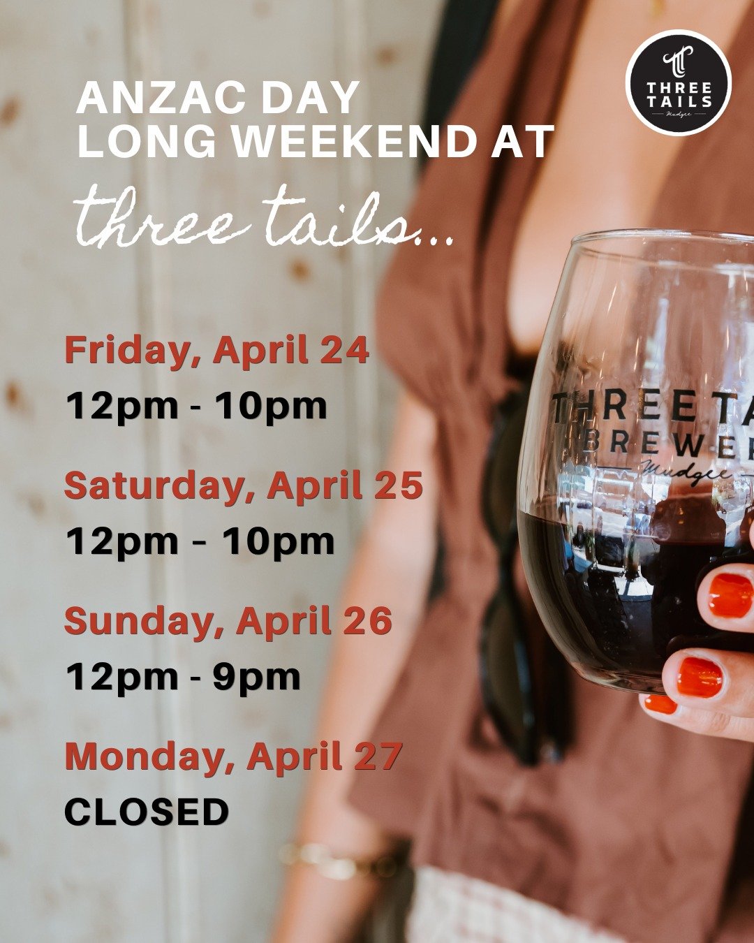 ANZAC long weekend trading hours | We&rsquo;ll be pouring beers &amp; serving up feasts from Friday to Sunday 👌🍻
 
We&rsquo;re also stoked to welcome back the legendary Dean Ray to our live music session on Saturday from 5.30pm 🎸 
 
Come in to gat