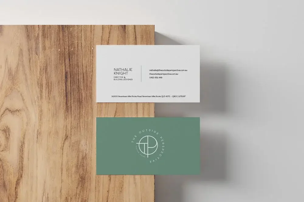 Business card design for building design studio brand identity