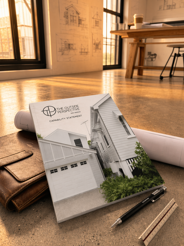 Brand refresh and visual identity design for Brisbane building design studio The Outside Perspective