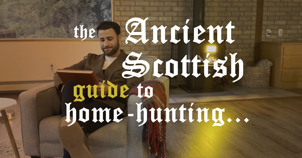 Some stills from something a bit different&hellip;
Our fun, mini St Andrews day social media commercial special: &ldquo;the ancient Scottish guide to home-hunting&rdquo;.
-
Shot on iPhone 14 but turned out quite nice! Watch @jamie.collins10re reels t