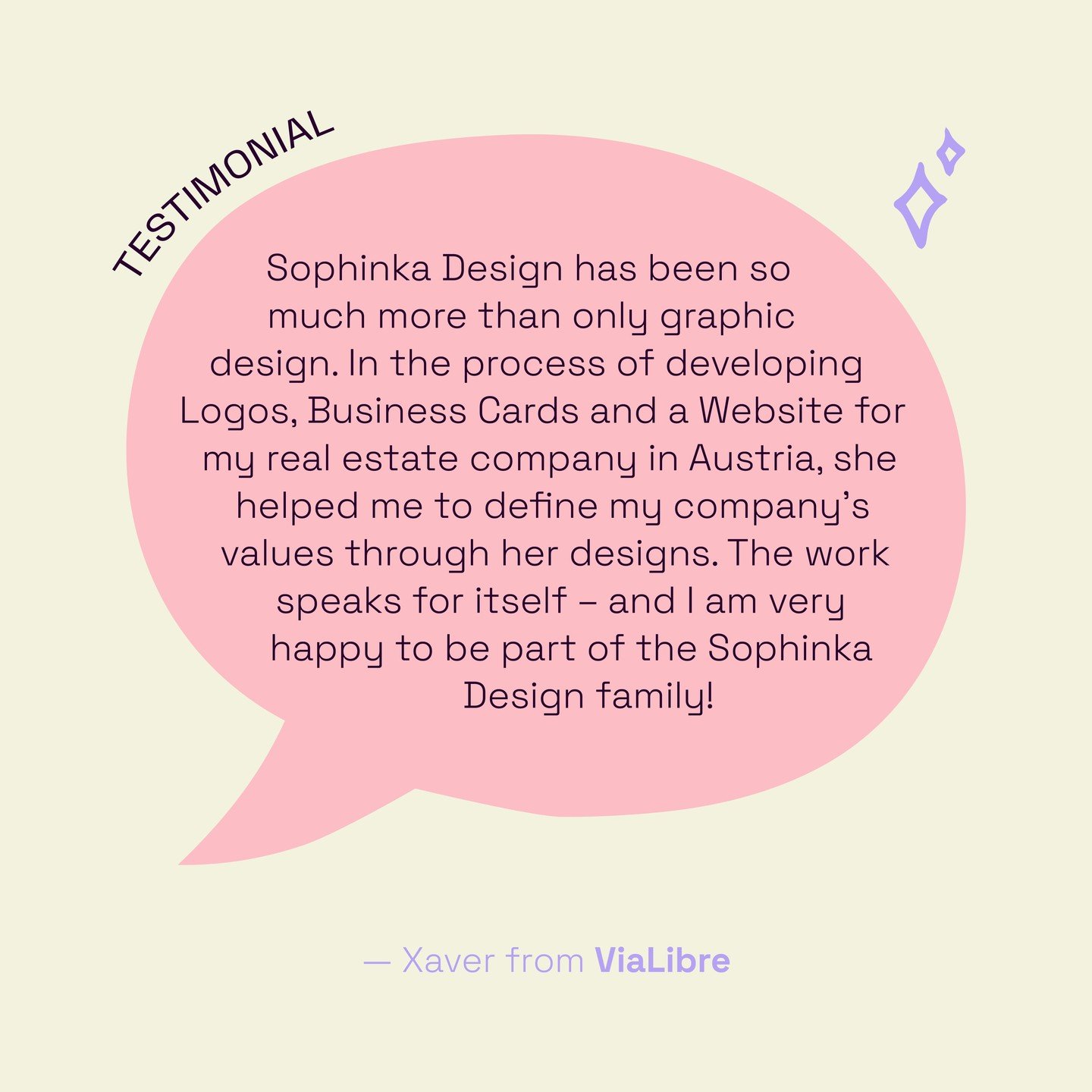 a lovely testimonial from my client Xaver of ViaLibre✨ thank you 🥰

this project was completed almost 3 years ago but still love the logo mark I designed so much 🫶

ViaLibre is a real estate company based in Vienna, Austria. I designed the logo, st