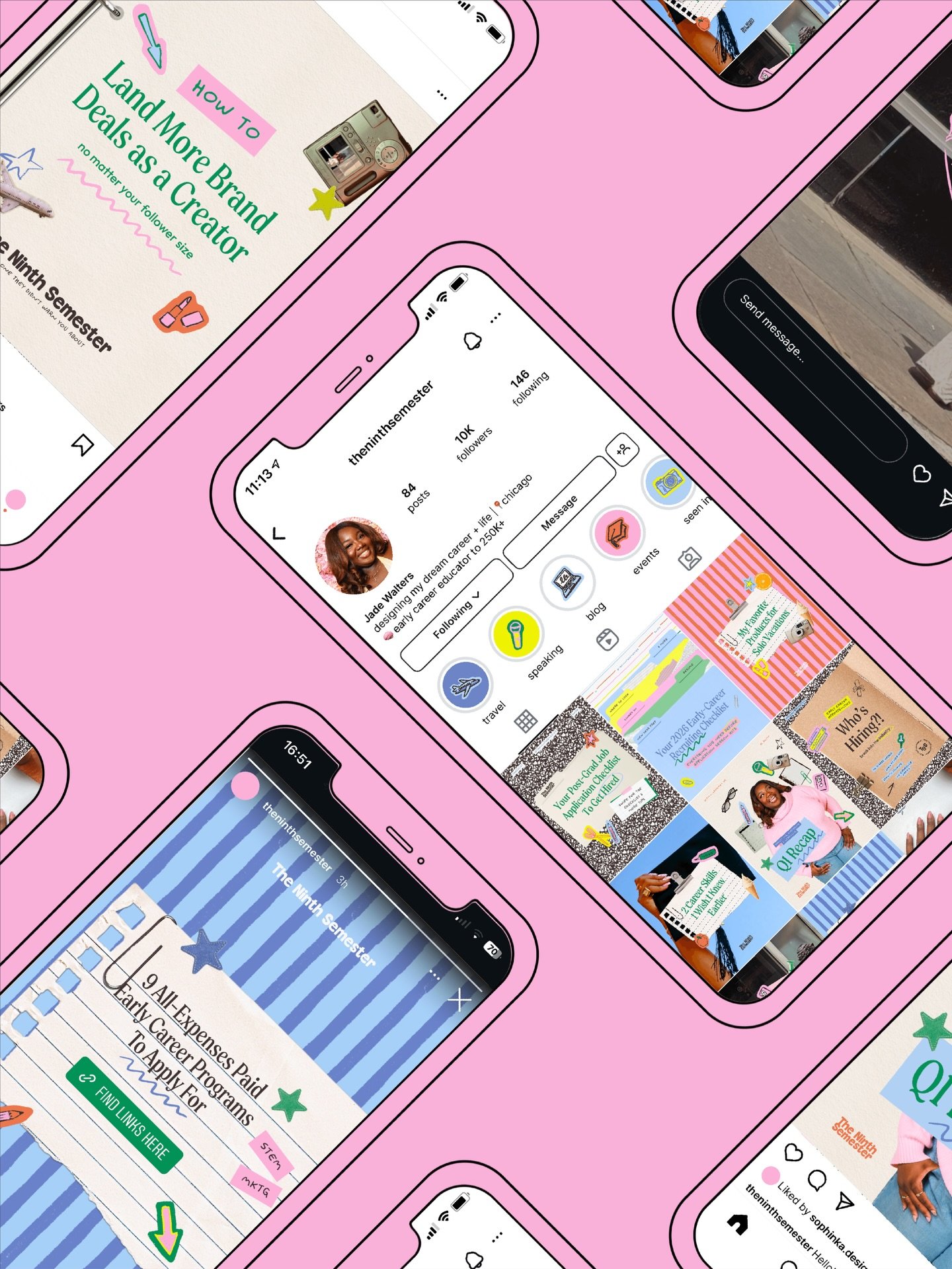 next up for @theninthsemester I&rsquo;m sharing the social media templates I designed &ndash; I love how lively and fun these feel, how they grab attention and convey information in a fun way hihi 🌟🎓✏️📗📌

The Ninth Semester, ran by Jade Walters, 