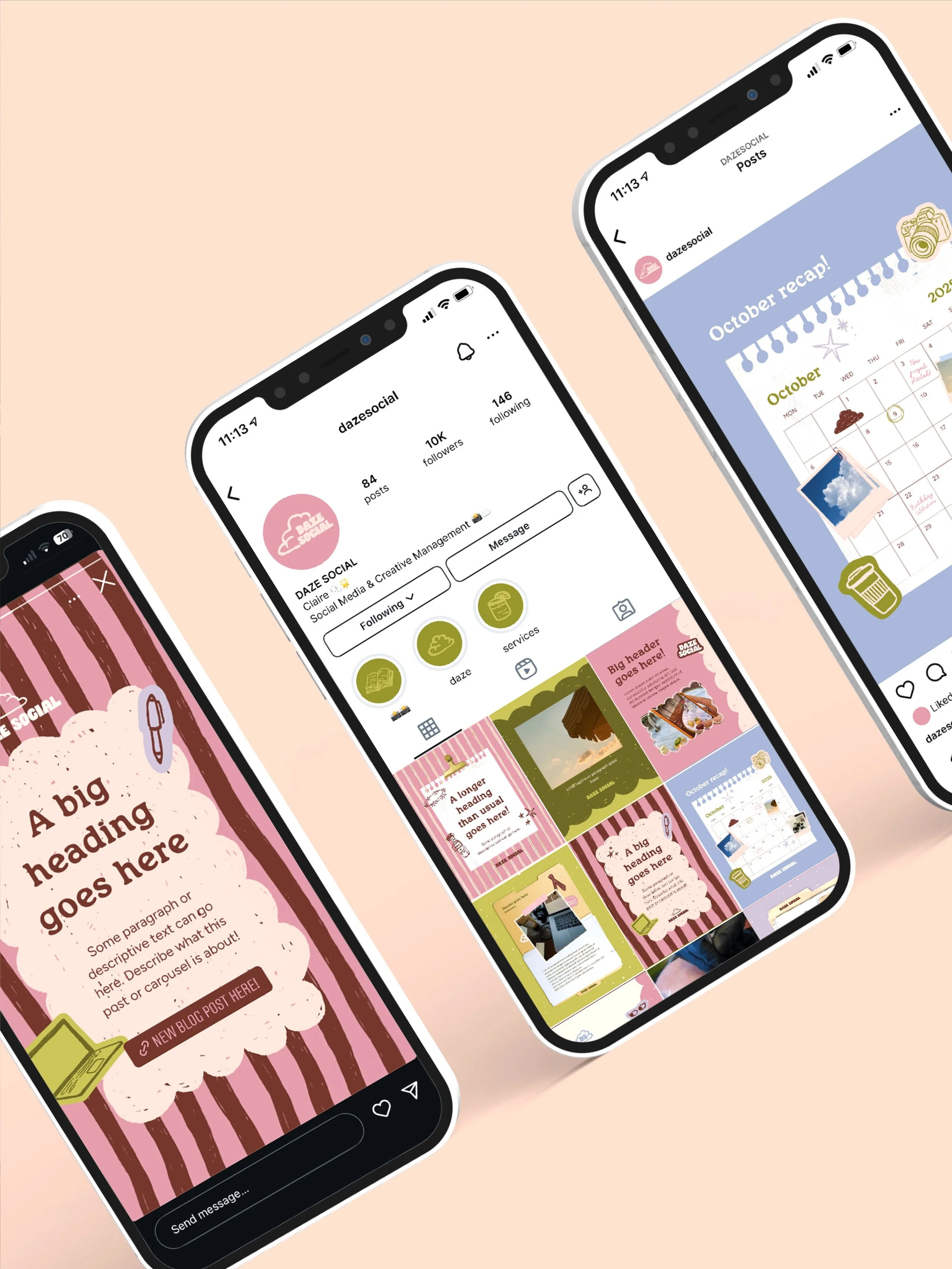 another little showcase for all the elements of&nbsp;@dazesocial&nbsp;📸🫧💻 love this branddddd hihi 

Daze Social provides comprehensive social media and content creation services &ndash; their goal is to help clients maintain an online presence th