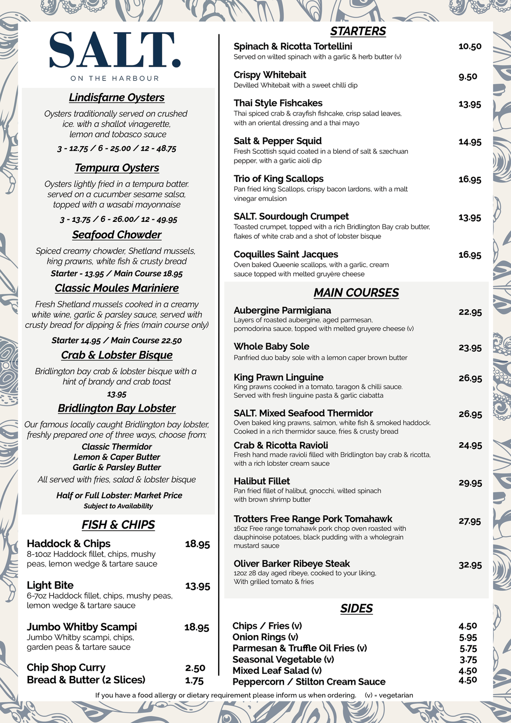 Salt | Menus | Harrison Leisure