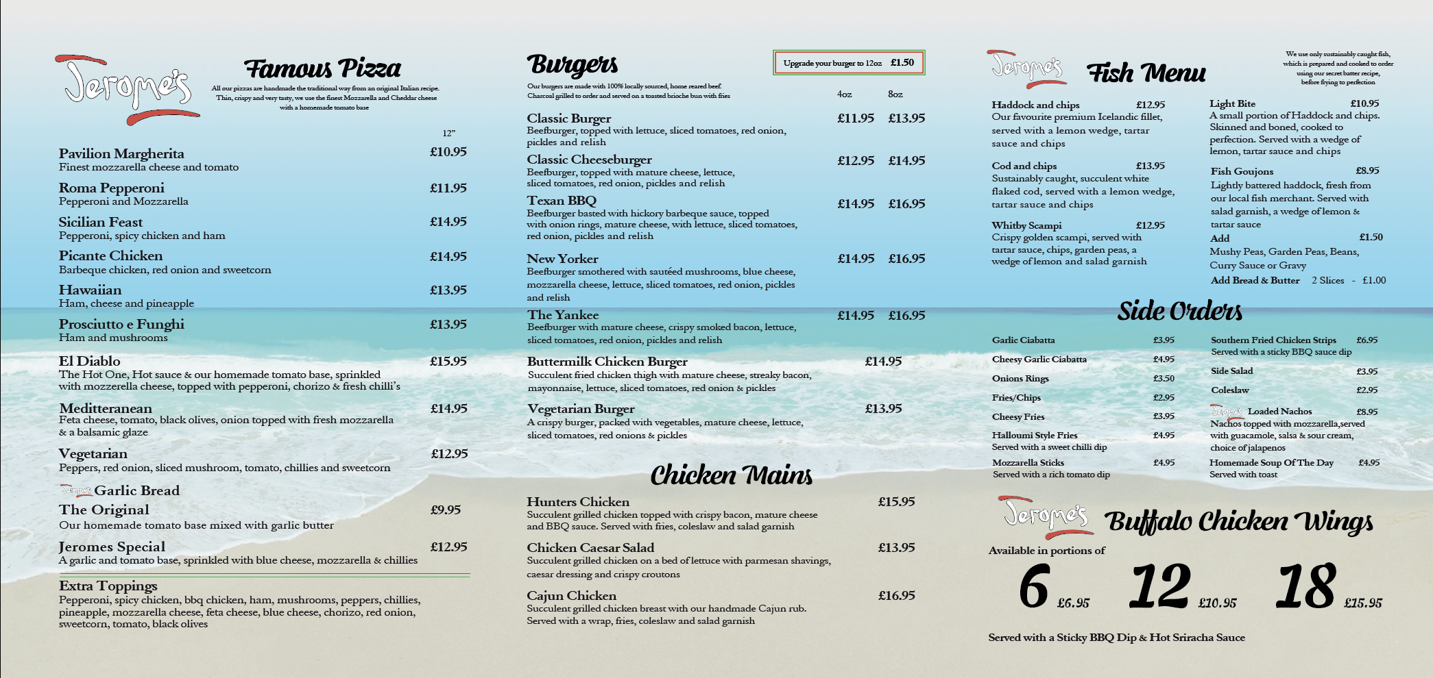 Jeromes Menus Harrison Leisure