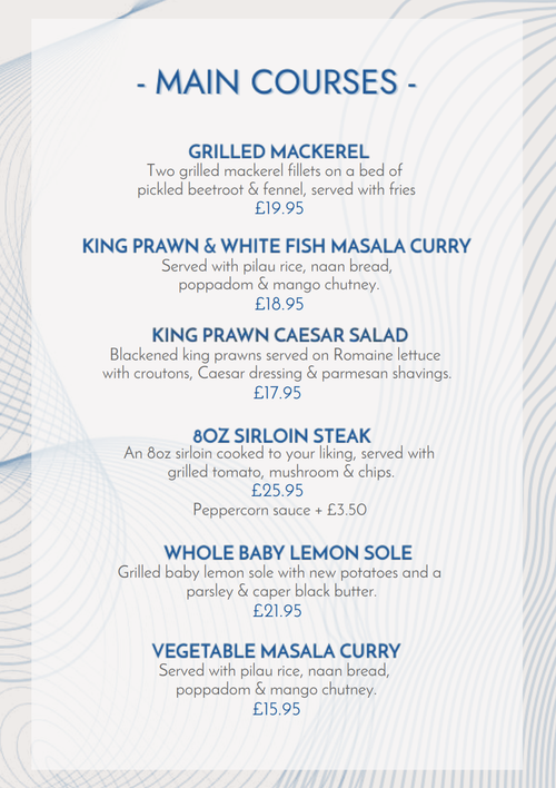 Salt Menus Harrison Leisure