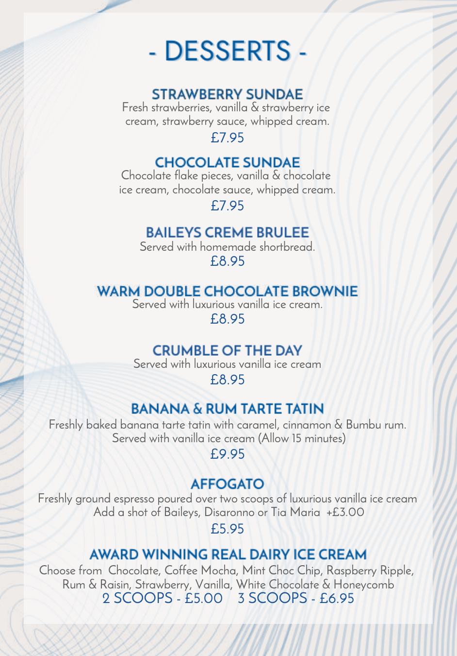 Salt | Menus | Harrison Leisure