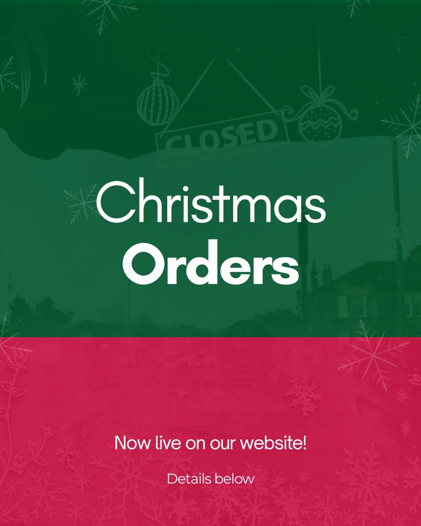 Slow as ever to get this online but it&rsquo;s tradition! Our Christmas goodies are now online to order. 
 This year we have;

Yule log
Silver birch (vegan yule log)
Spiced pear cake (vegan)
Cheesecakes! Choose from White Chocolate &amp; Raspberry or