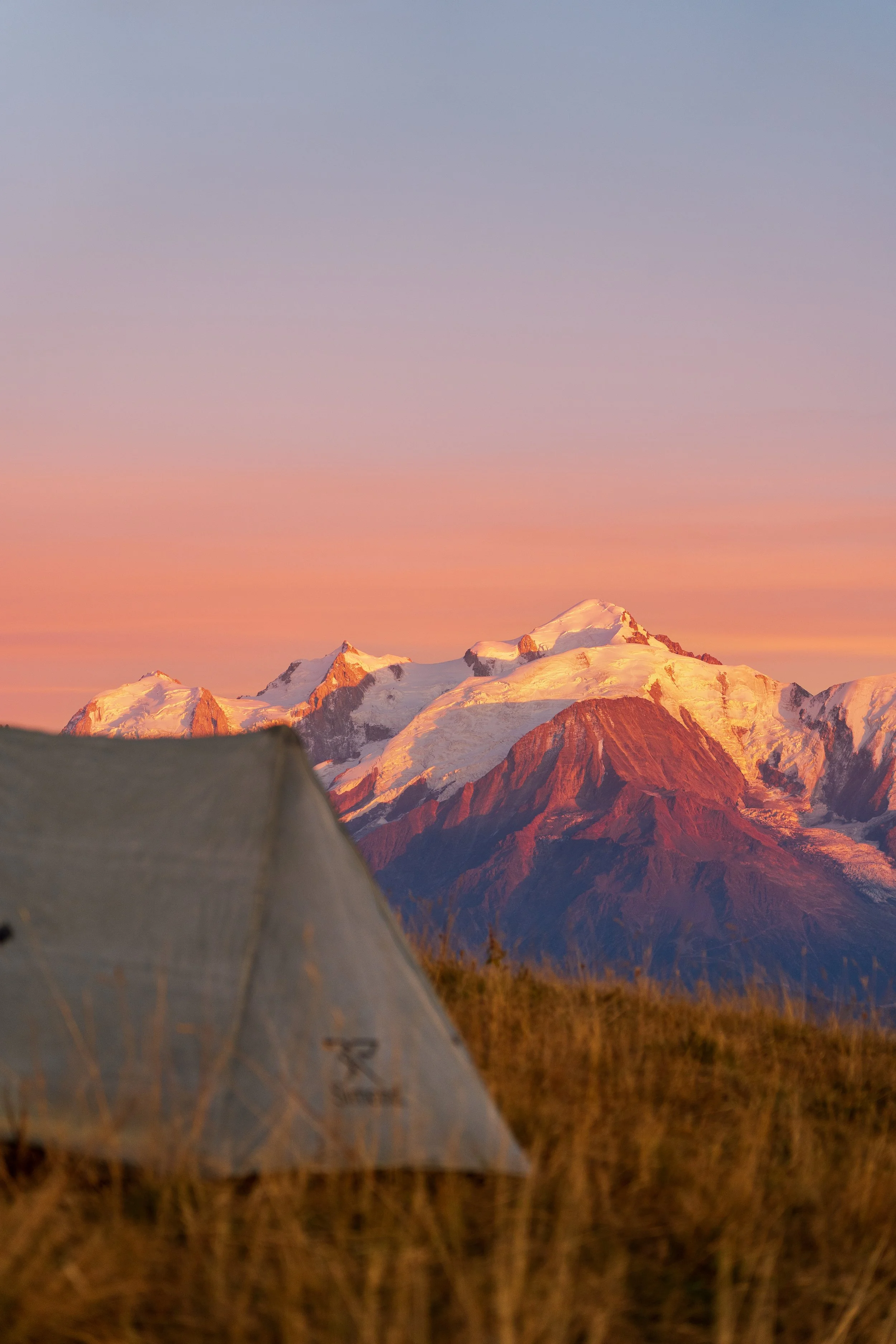 Bivouac face au Mont Blanc