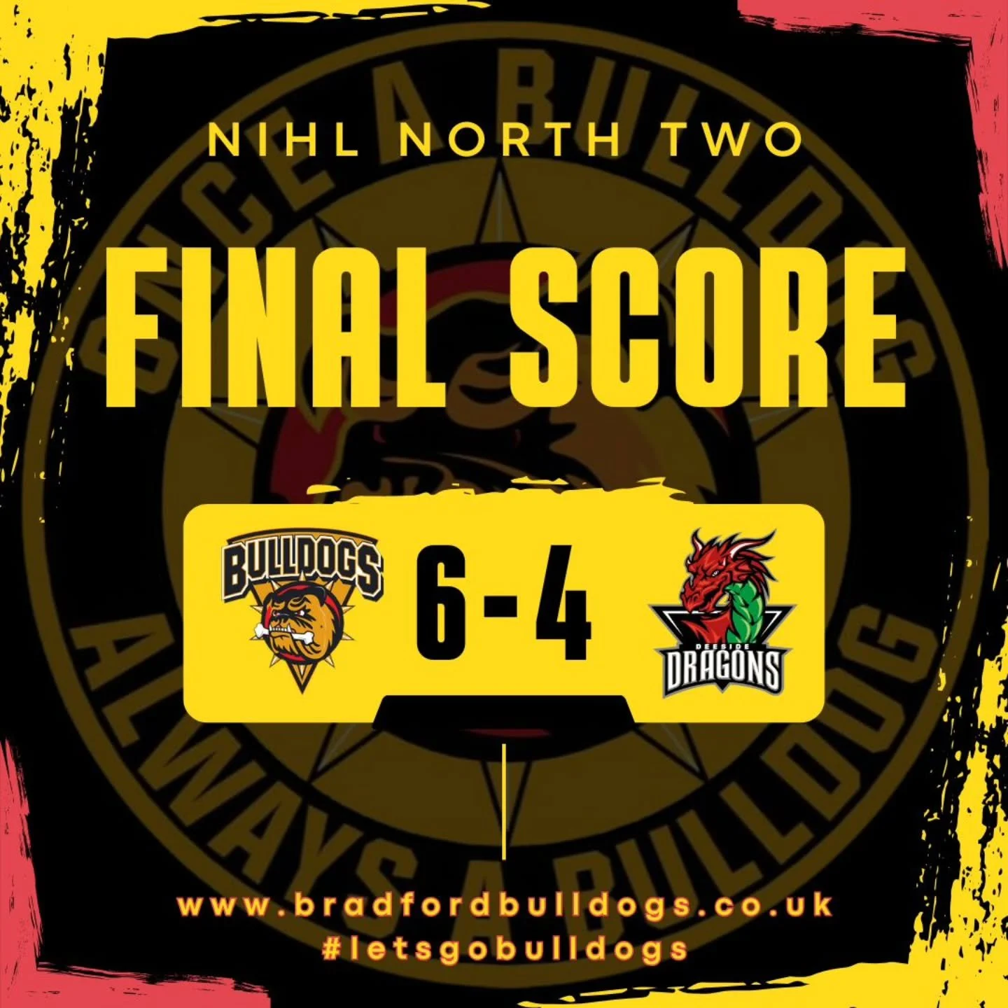 Mark that first 𝗪 on the board, we are 6-4 winners against @dragonsihc NIHL 2 at The Pound!!! 💪💪💪

Thanks for all the support, safe trip home to Deeside and their supporters! 

𝟭𝘀𝘁 𝗣𝗲𝗿𝗶𝗼𝗱 
7.09 - BRA (PP) 1-0: Kacper Andrukianiec (Josh S