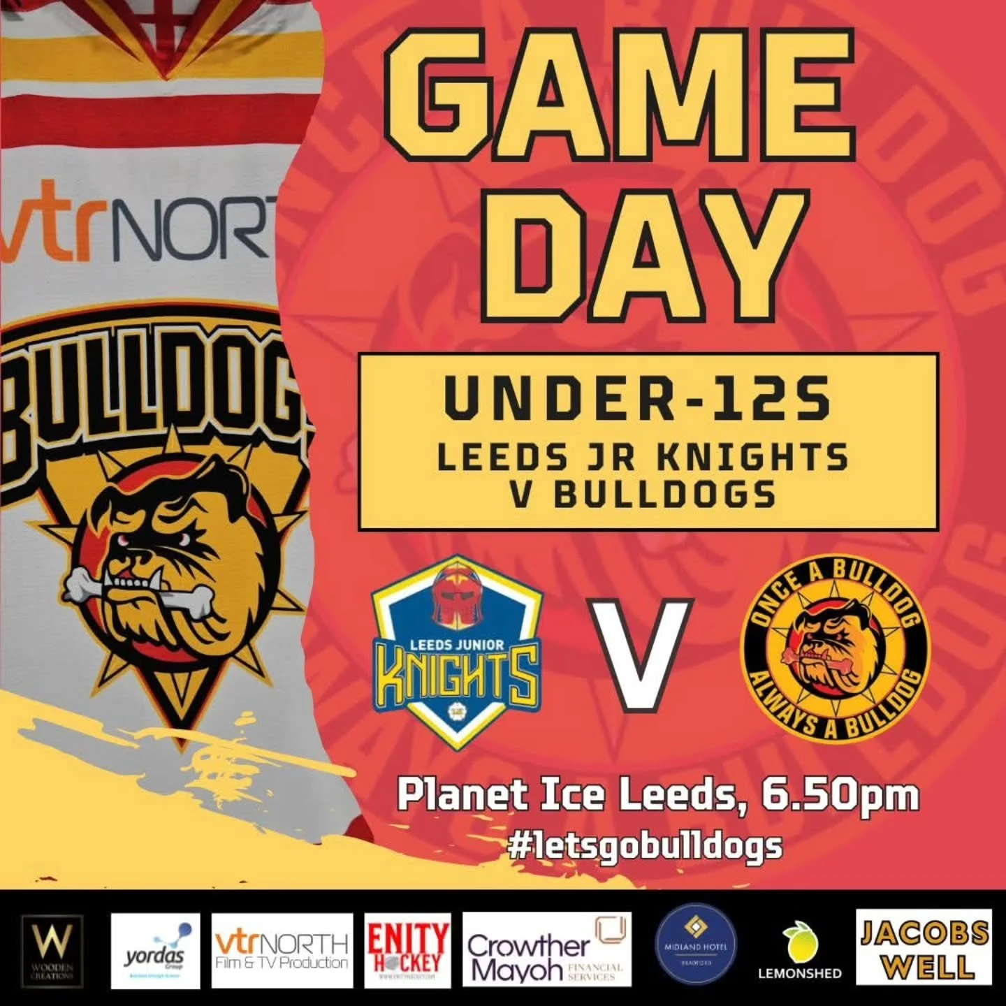 GAME DAY! 

It may only be TWO sleeps until Christmas - but that doesn't mean the hockey stops for our young pups! 

If you fancy delivering some Christmas cheer for some of our youngest, talented players, get yourselves down to Planet Ice Leeds this