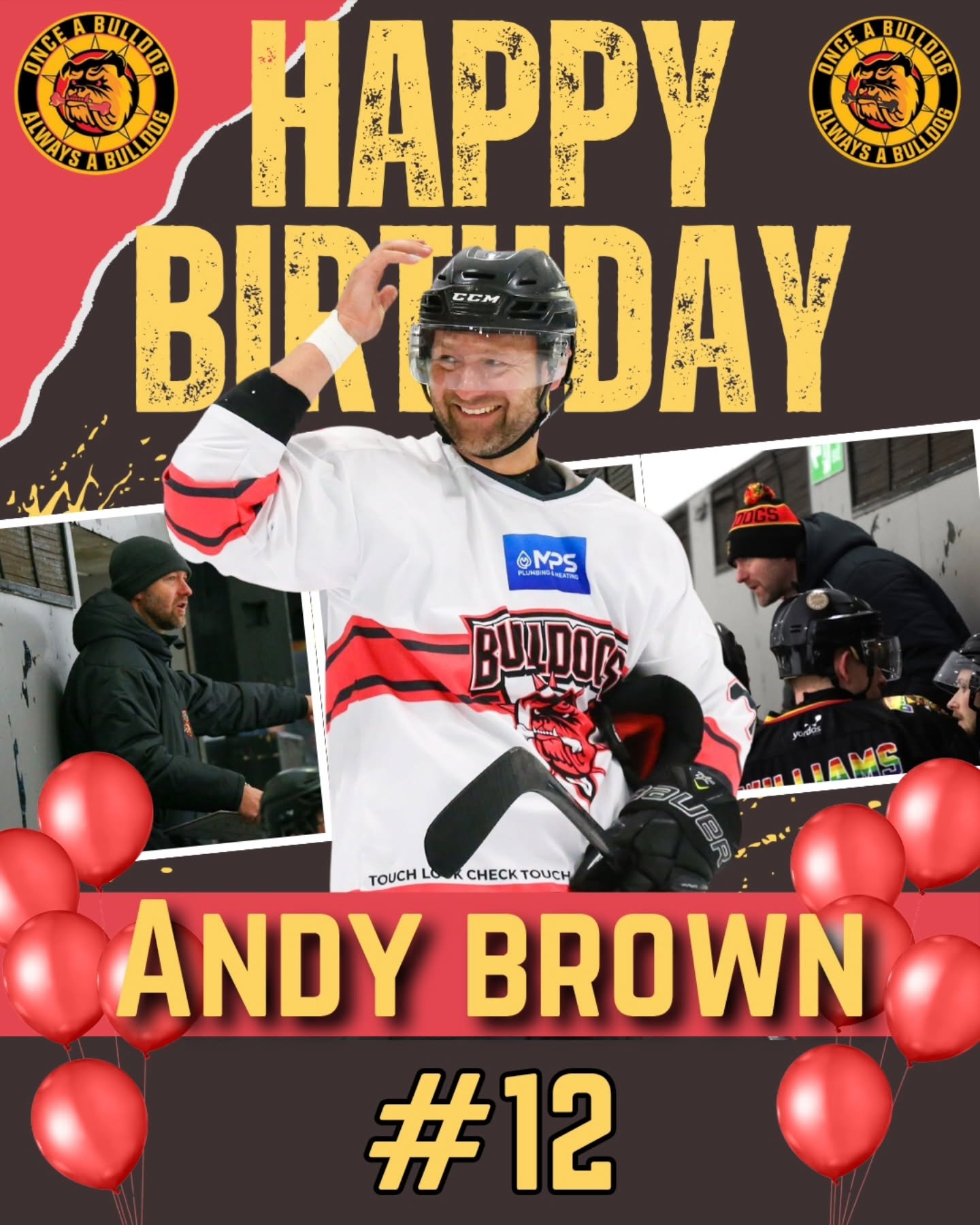 𝗛𝗔𝗣𝗣𝗬 𝗕𝗜𝗥𝗧𝗛𝗗𝗔𝗬! 

To our Bulldogs' head coach/director of hockey 𝗔𝗻𝗱𝘆 𝗕𝗿𝗼𝘄𝗻! 

The one who helps make it all tick!

Have a great day, coach! 🎂🍹🏒💪👍 

#onceabulldogalwaysabulldog 🐾🐾 
#letsgobulldogs🏒 
#lovehockeylovethebul