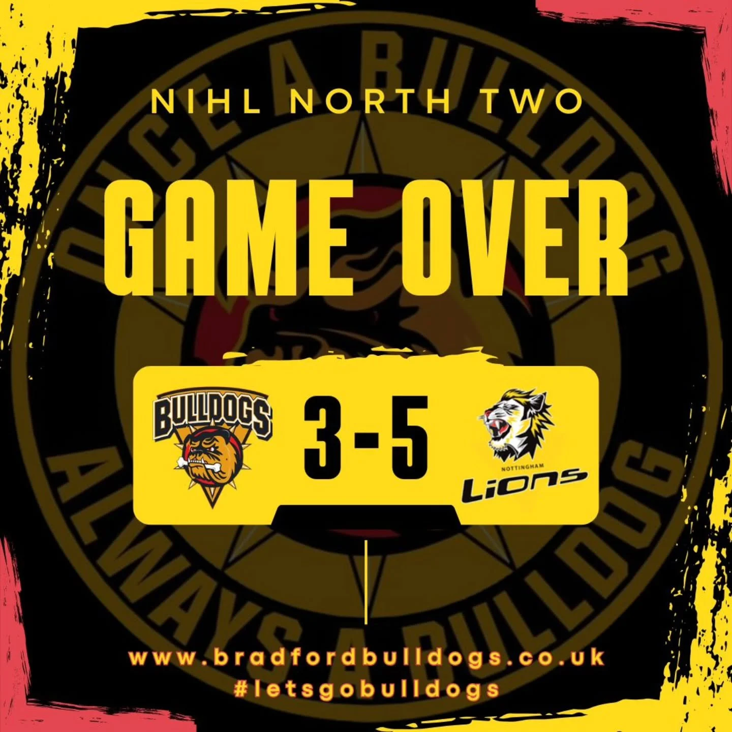 Not to be down at The Pound,  sadly, as a Charlie Davenport power play goal at 45.28 is enough for @nottinghamicehockeyclub 2 to secure a 5-3 win over your Bradford Bulldogs 

We go again at Sutton Sting on Saturday, February 28 - see you there ! 

#