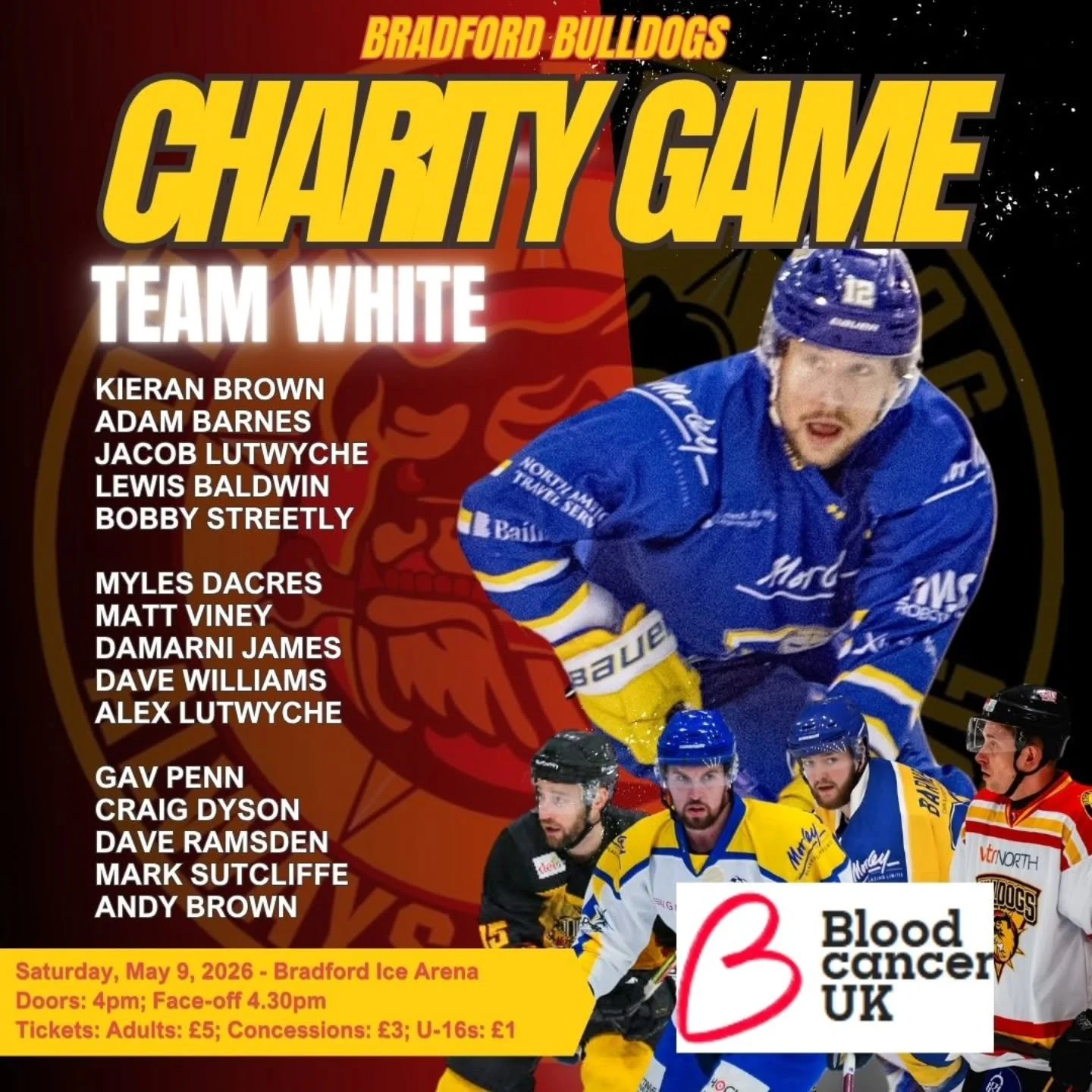 𝗧𝗘𝗔𝗠 𝗡𝗘𝗪𝗦!

We have ONE of our teams for the upcoming Bradford Bulldogs Charity Game in aid of Blood Cancer UK on Saturday May 9 𝗖𝗢𝗡𝗙𝗜𝗥𝗠𝗘𝗗! 

The game is also part of the fantastic celebrations and list of events taking place through