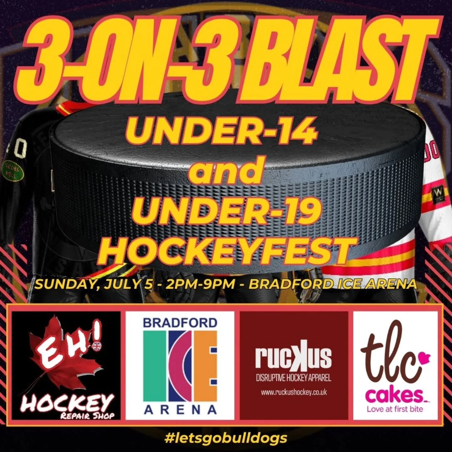 Not long now until players hit the ice at The Pound to take part in our 3-on-3 HockeyFest Blast&nbsp;- July 5! 

We want to give a big shout out to those businesses and organisations who are coming down to help the day go with a bang - @ruckushockey 