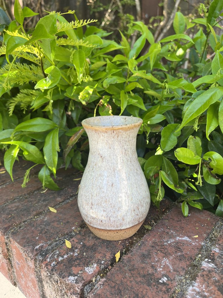 Nebula Blue on Speckled Buff Clay Vase