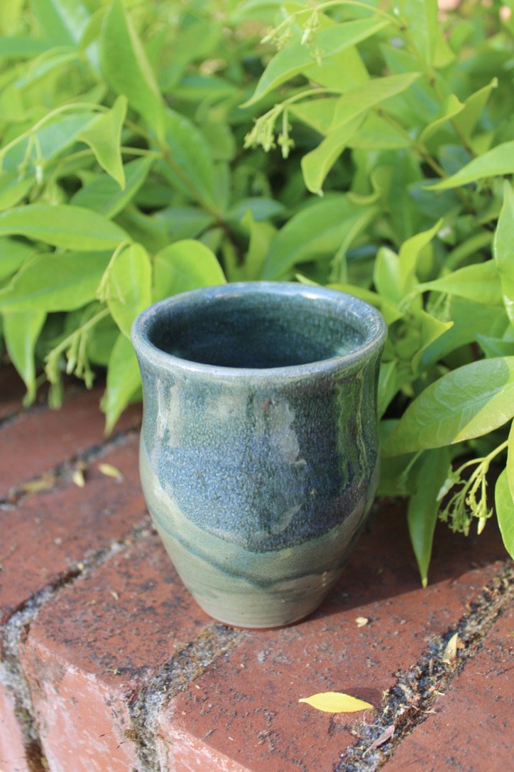 Frogskin Green over Water Blue Tumbler