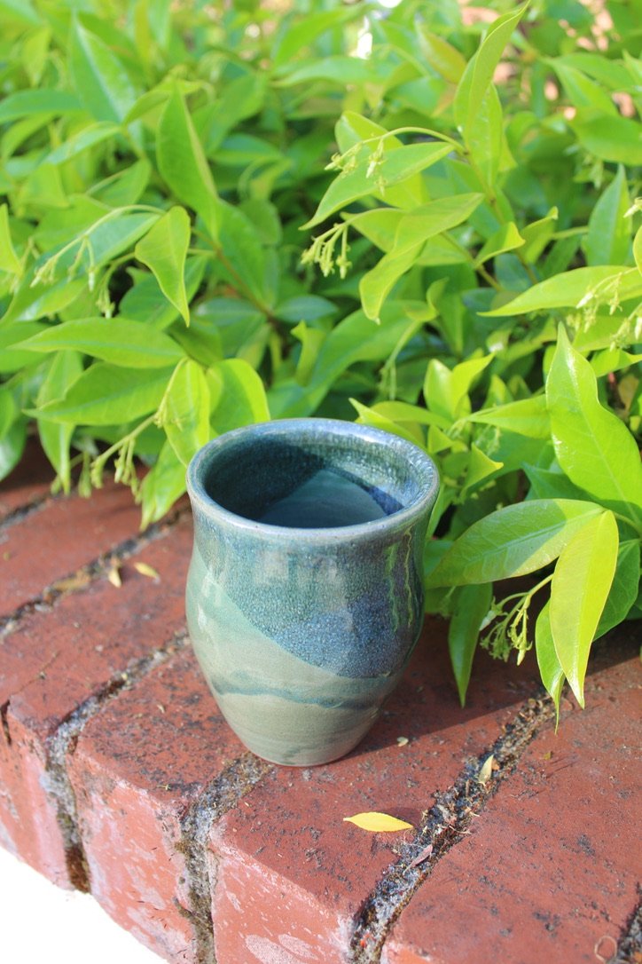 Frogskin Green over Water Blue Tumbler